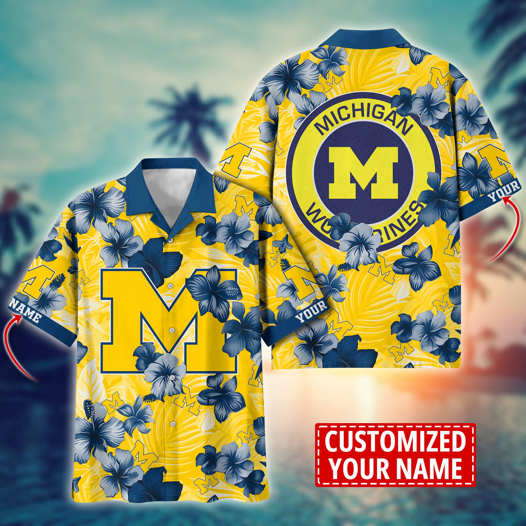 Michigan Wolverines Custom Aloha Shirt Trending Summer. Gift For Fan H58274