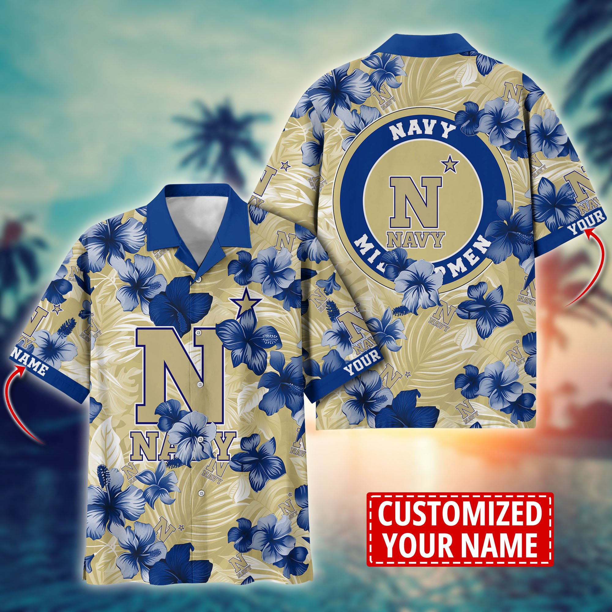 Navy Midshipmen Custom Aloha Shirt Trending Summer. Gift For Fan H58274