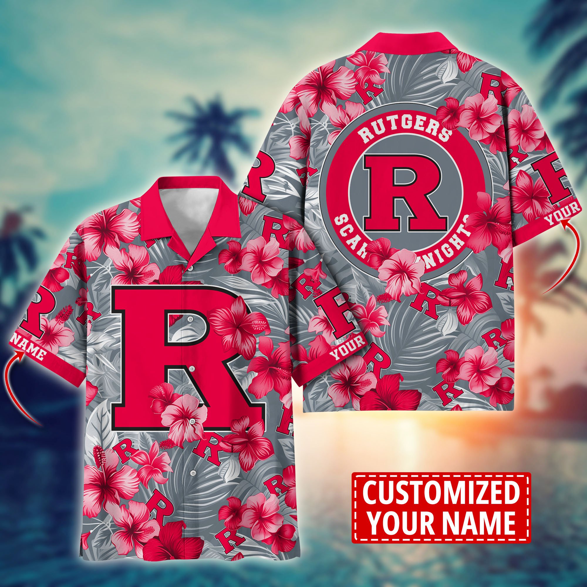 Rutgers Scarlet Knights Custom Aloha Shirt Trending Summer. Gift For Fan H58274