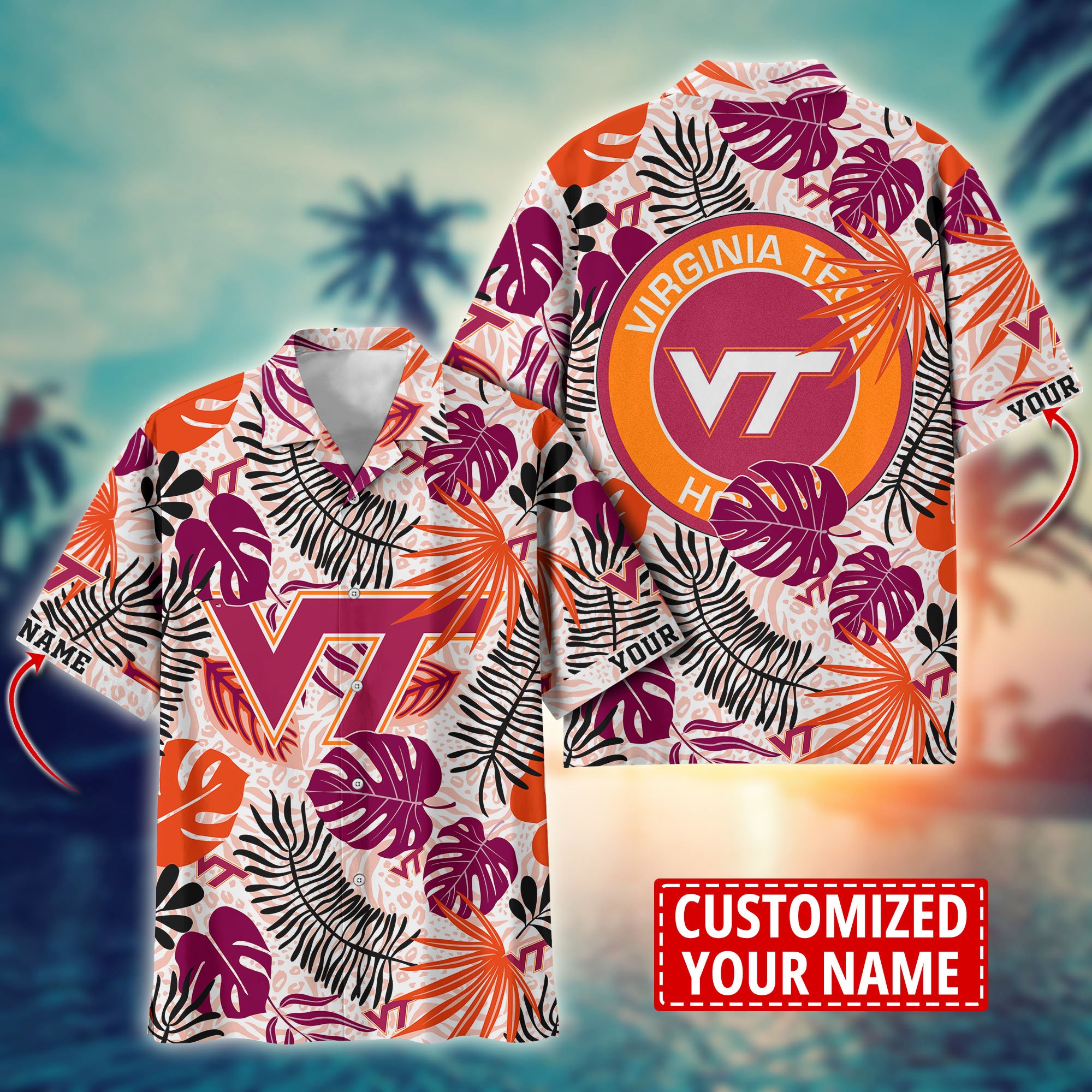 Virginia Tech Hokies Custom Aloha Shirt Trending Summer. Gift For Fan H58296