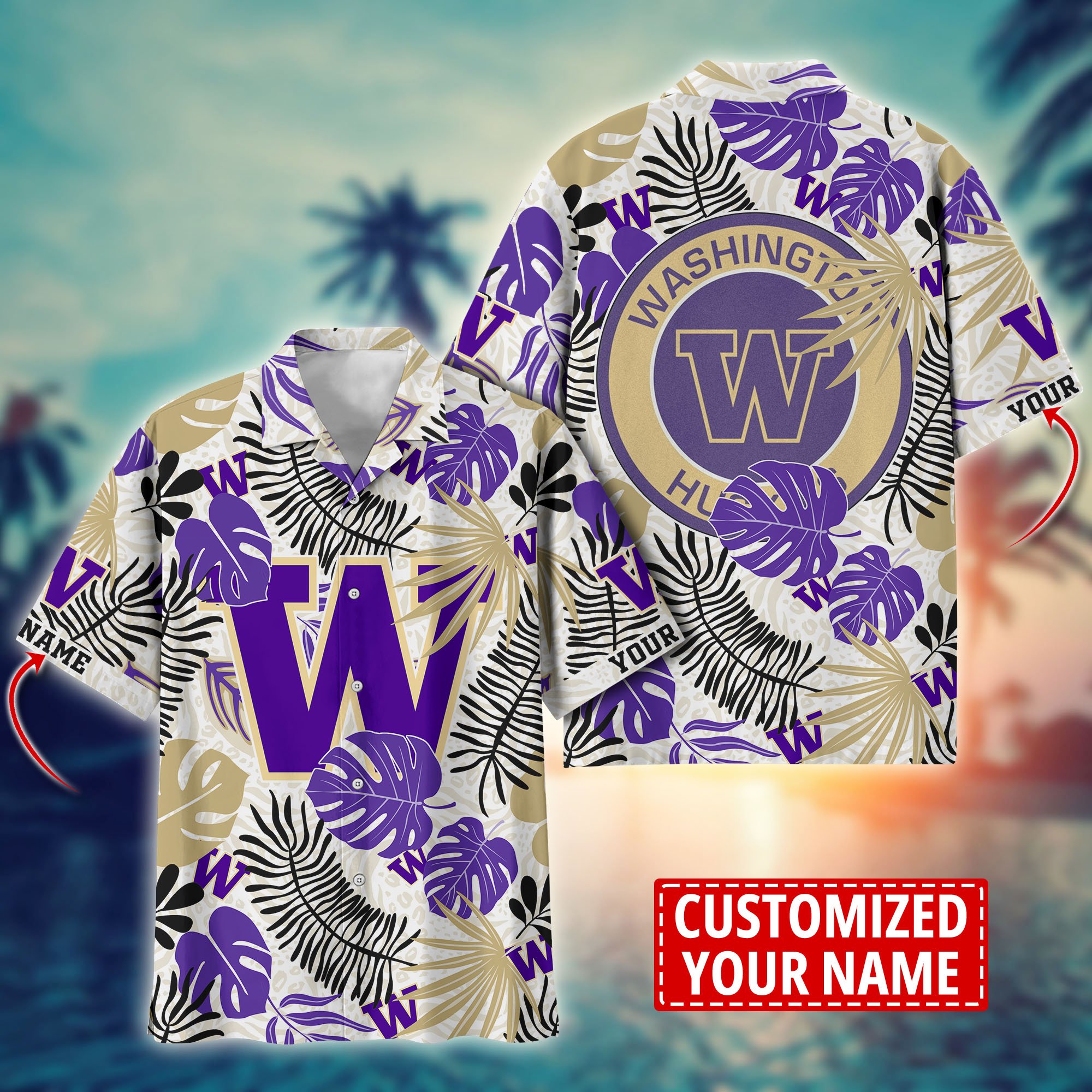 Washington Huskies Custom Aloha Shirt Trending Summer. Gift For Fan H58296