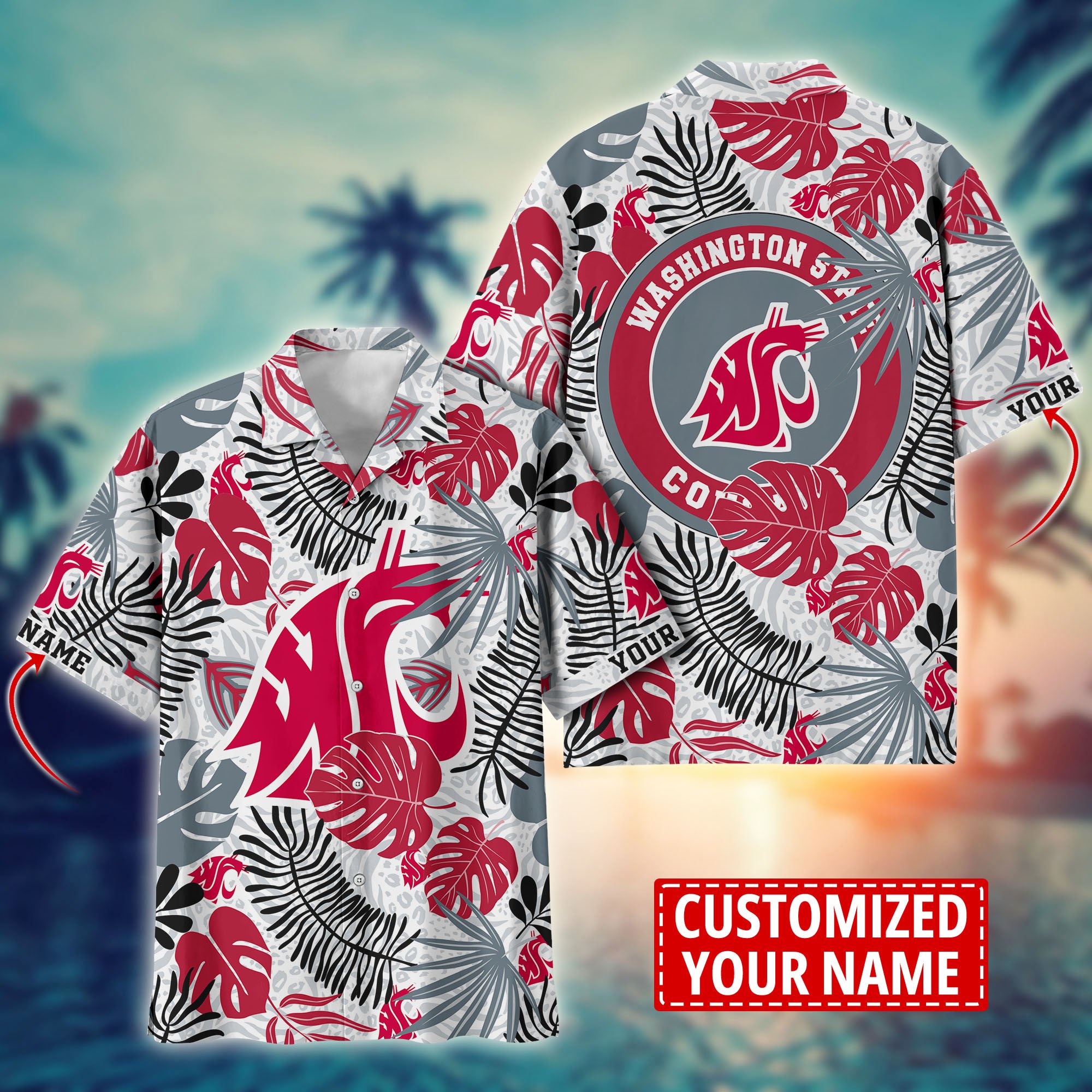 Washington State Cougars Custom Aloha Shirt Trending Summer. Gift For Fan H58296