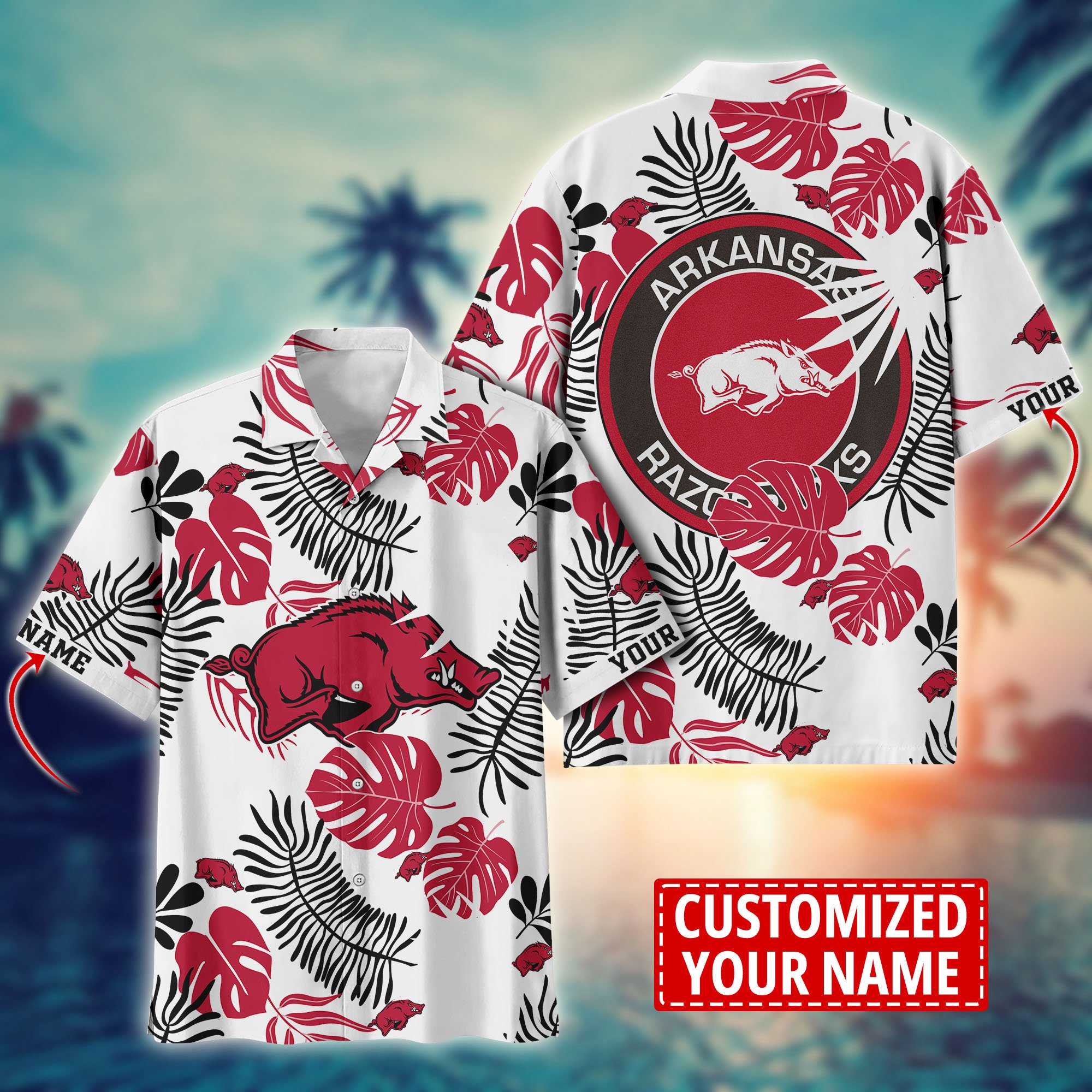 Arkansas Razorbacks Custom Aloha Shirt Trending Summer. Gift For Fan H58296