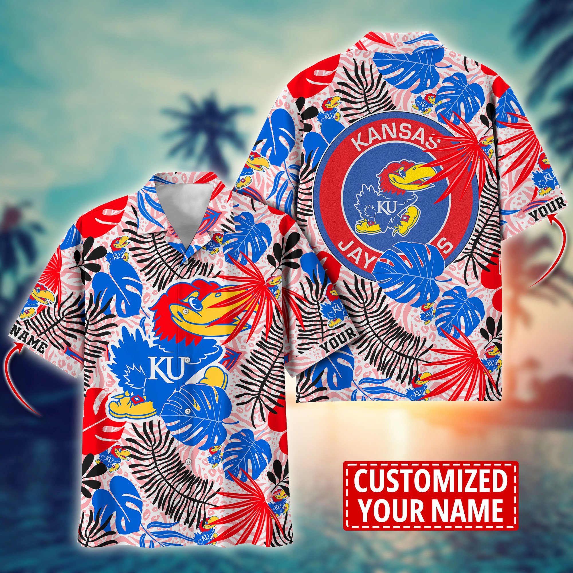 Kansas Jayhawks Custom Aloha Shirt Trending Summer. Gift For Fan H58296