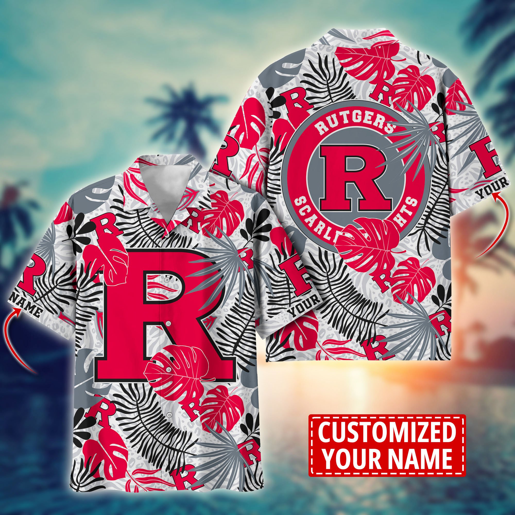 Rutgers Scarlet Knights Custom Aloha Shirt Trending Summer. Gift For Fan H58296