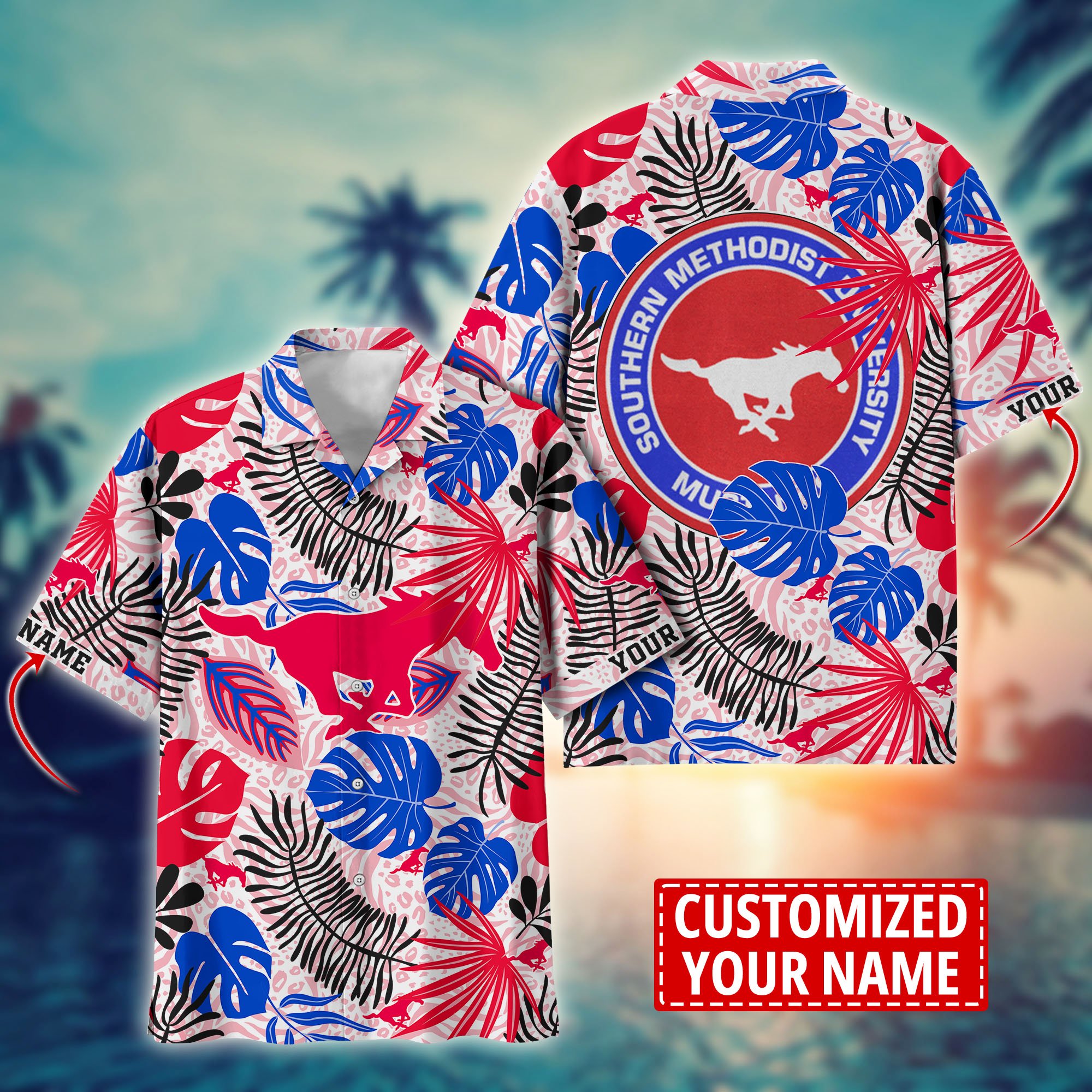 SMU Mustangs Custom Aloha Shirt Trending Summer. Gift For Fan H58296