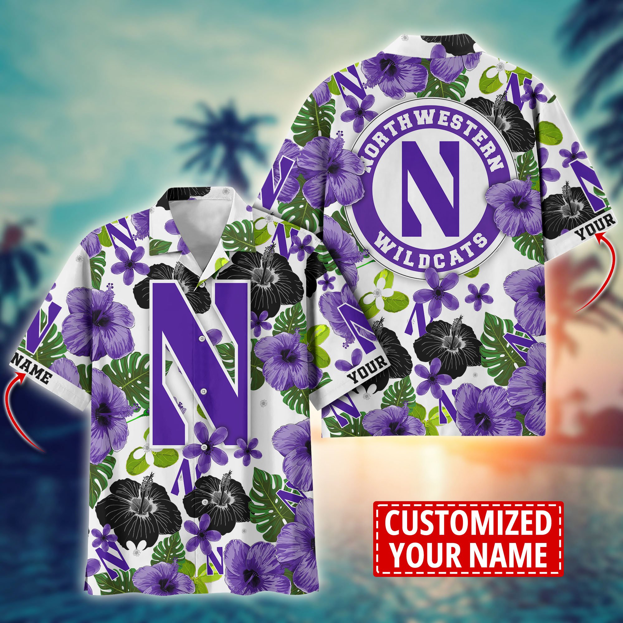 Northwestern Wildcats Custom Aloha Shirt Trending Summer. Gift For Fan H58317