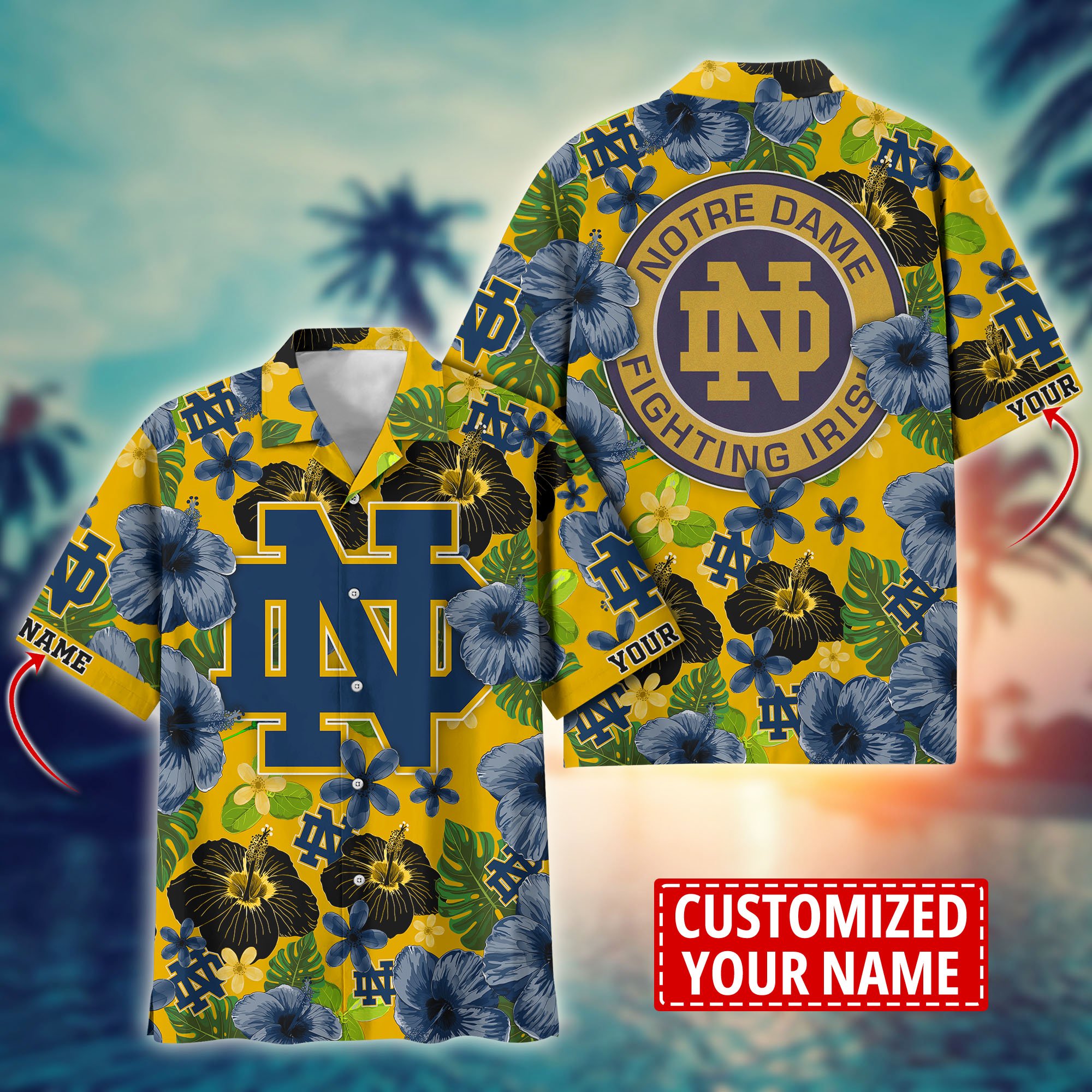 Notre Dame Fighting Irish Custom Aloha Shirt Trending Summer. Gift For Fan H58317