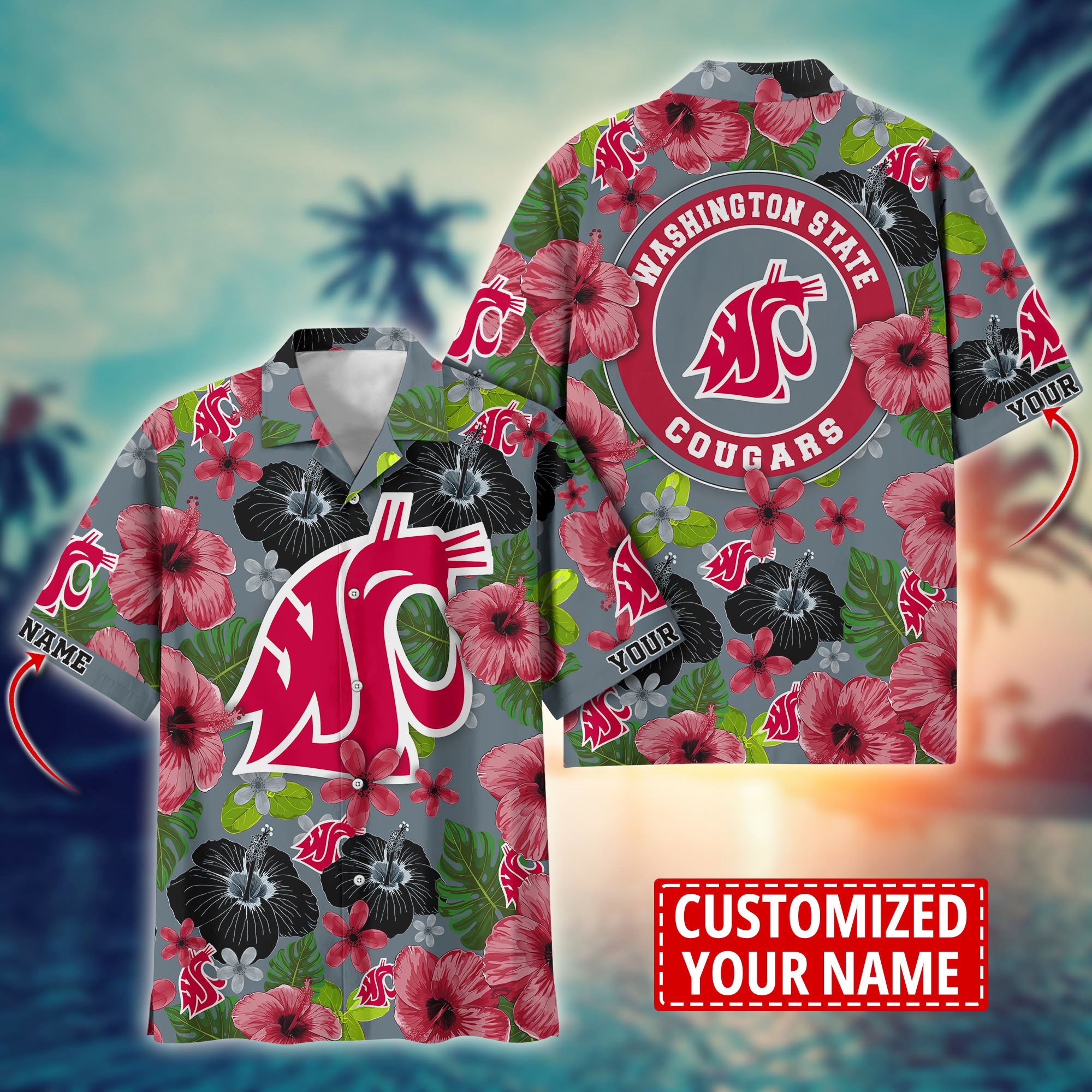 Washington State Cougars Custom Aloha Shirt Trending Summer. Gift For Fan H58317