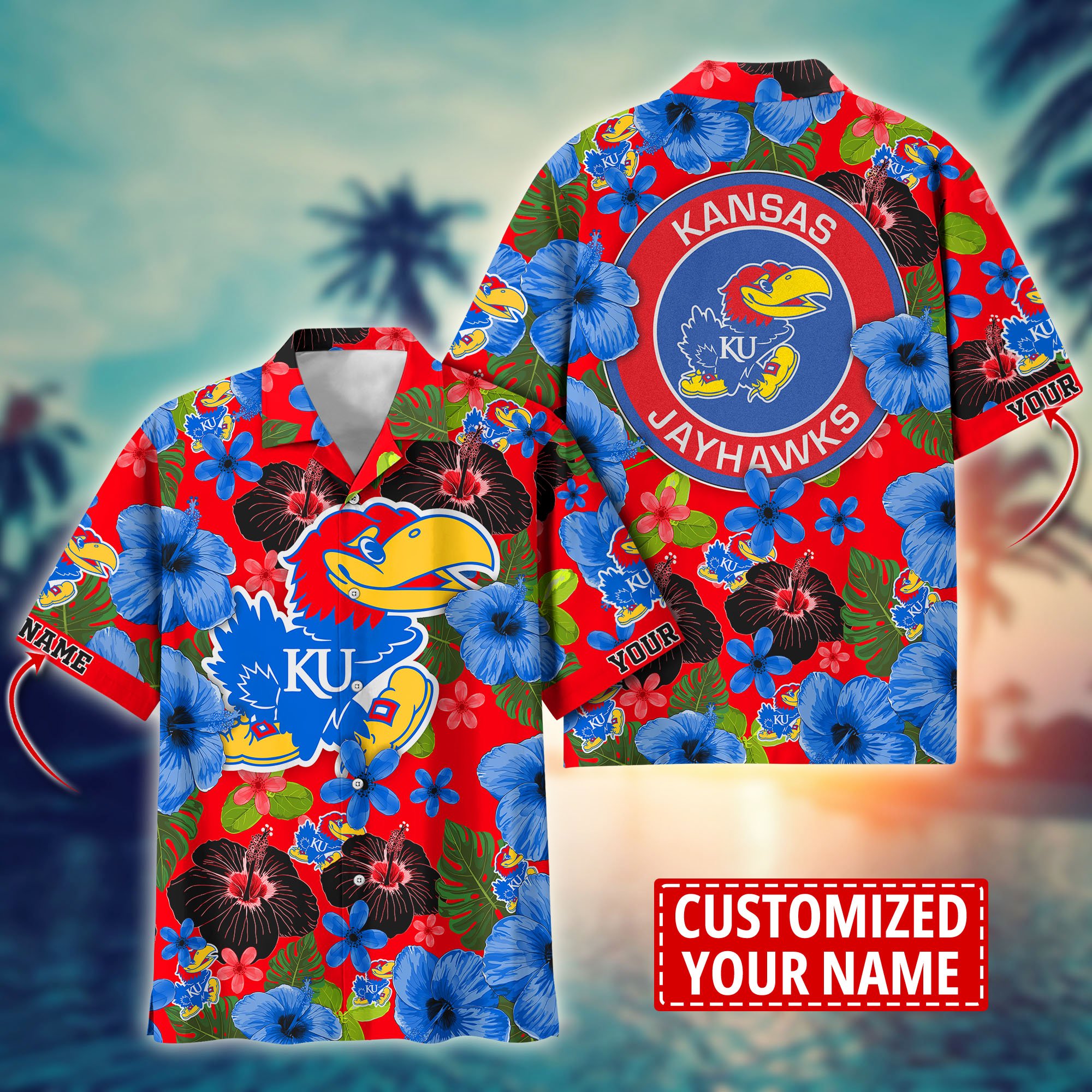 Kansas Jayhawks Custom Aloha Shirt Trending Summer. Gift For Fan H58317