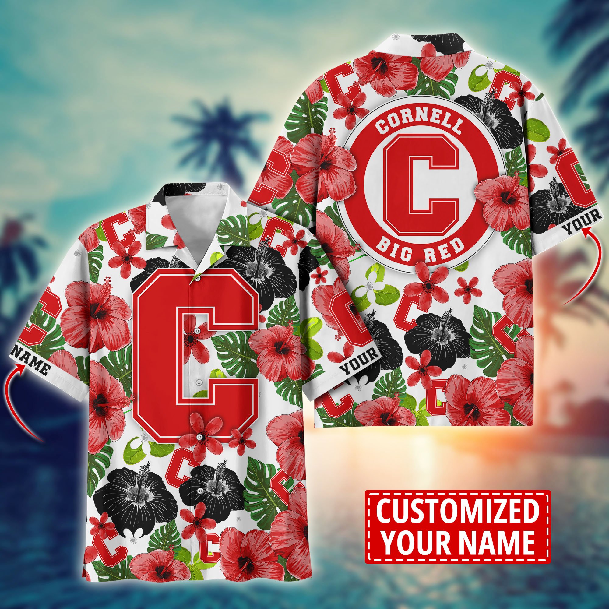 Cornell Big Red Custom Aloha Shirt Trending Summer. Gift For Fan H58317