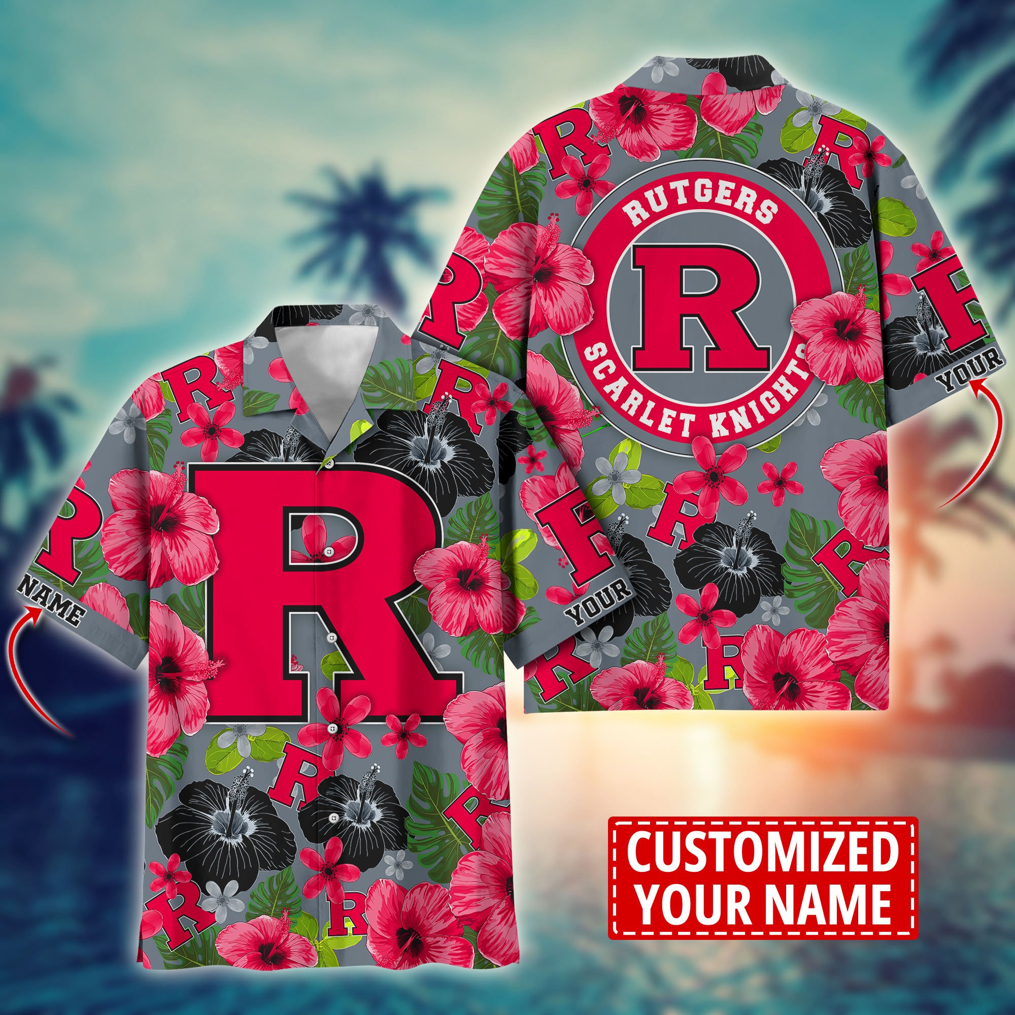 Rutgers Scarlet Knights Custom Aloha Shirt Trending Summer. Gift For Fan H58317