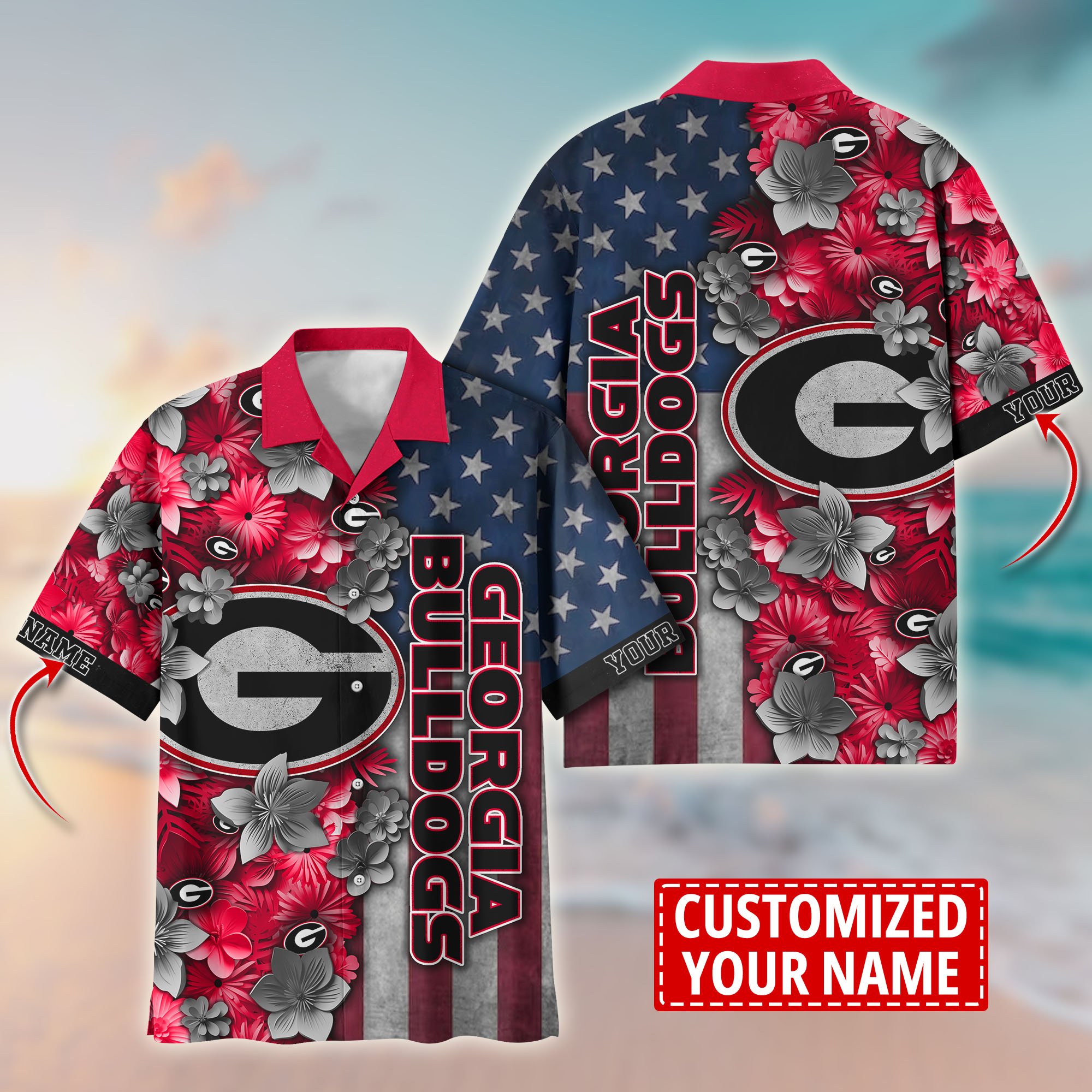 Georgia Bulldogs Aloha Shirt Trending Summer. Custom Summer Football Shirts T58528