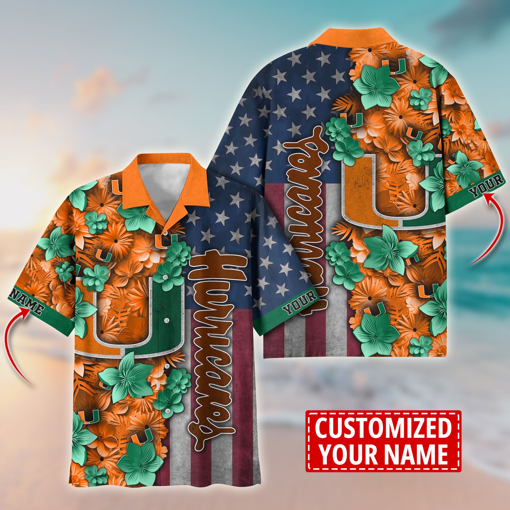 Miami Hurricanes Aloha Shirt Trending Summer. Custom Summer Football Shirts T58528