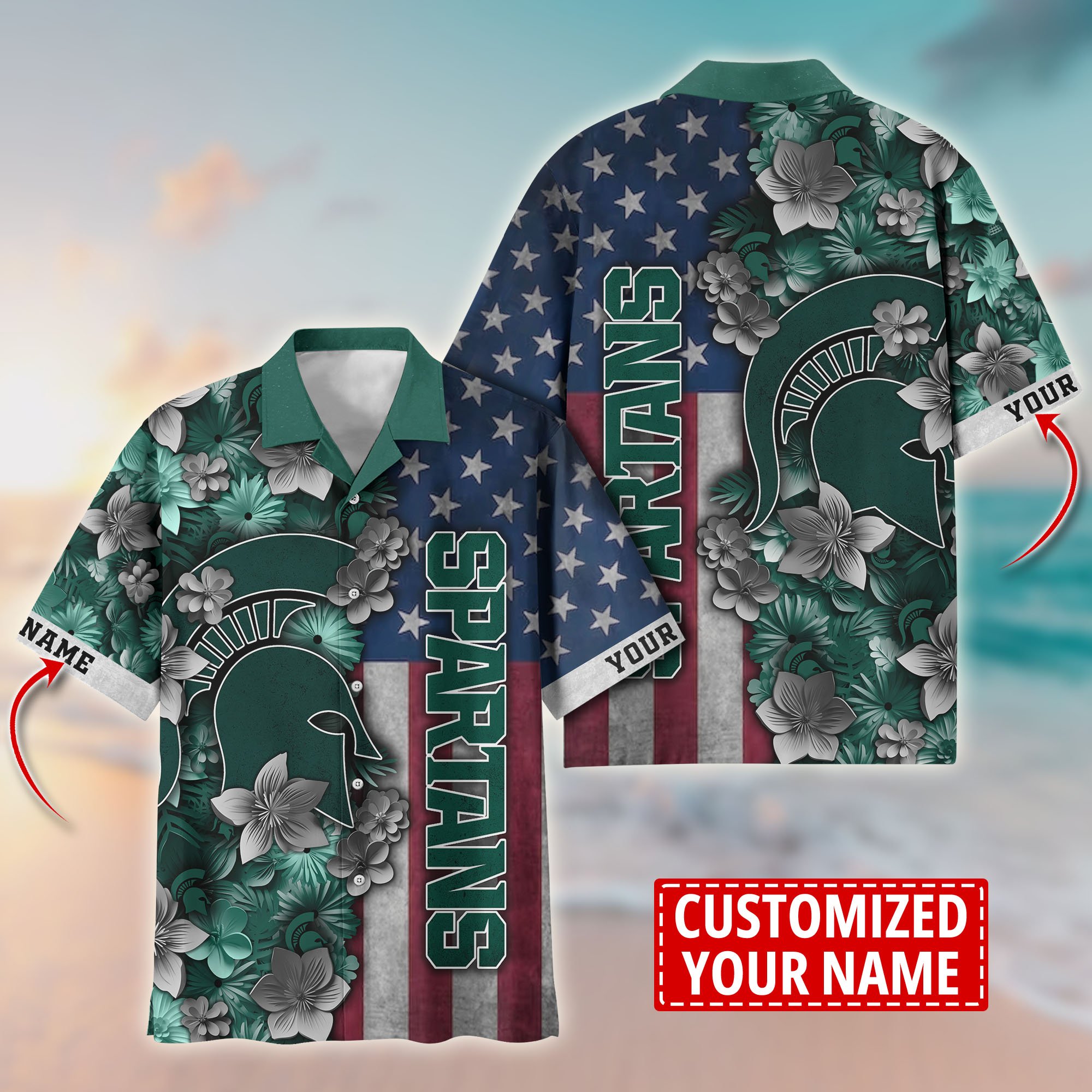 Michigan State Spartans Aloha Shirt Trending Summer. Custom Summer Football Shirts T58528