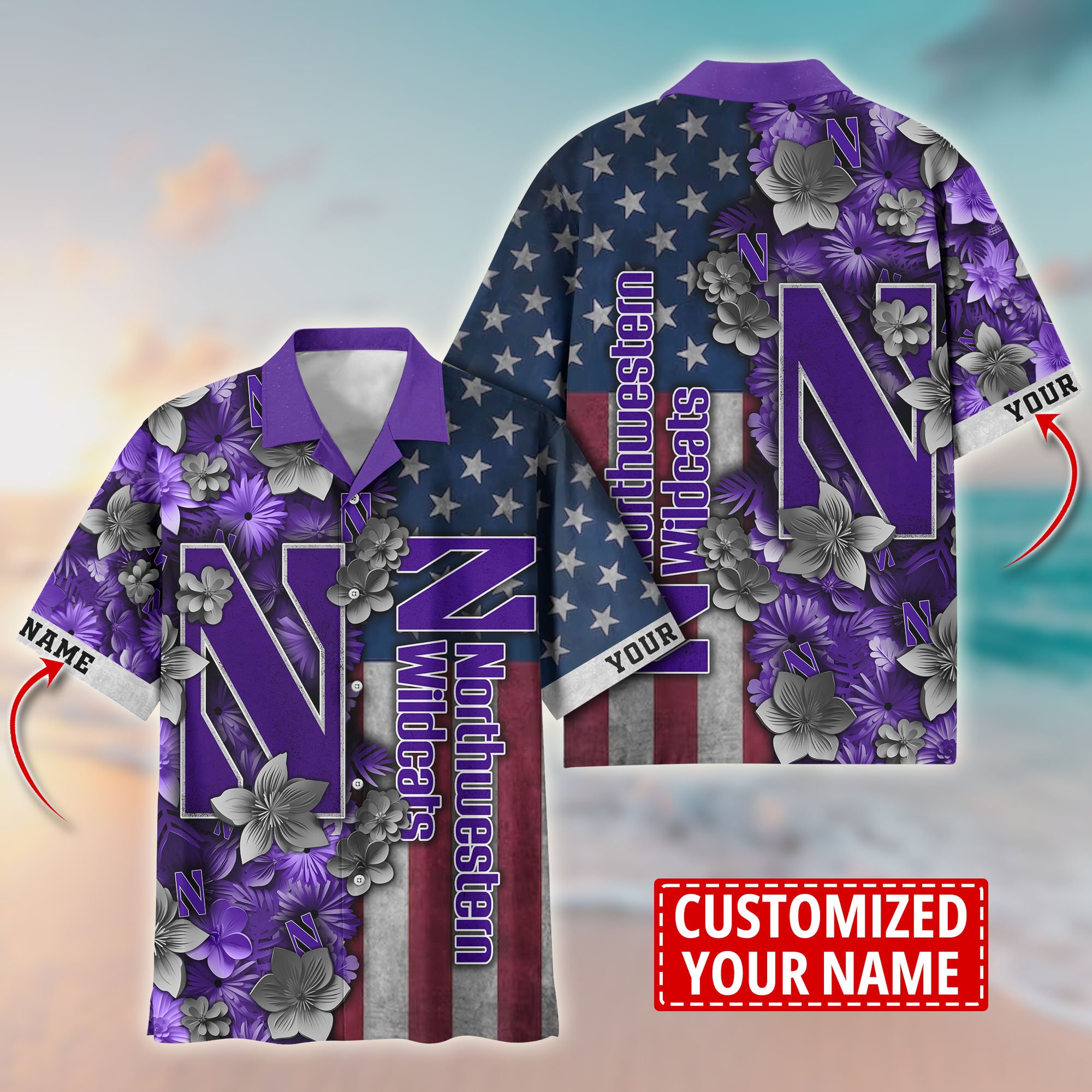 Northwestern Wildcats Aloha Shirt Trending Summer. Custom Summer Football Shirts T58528