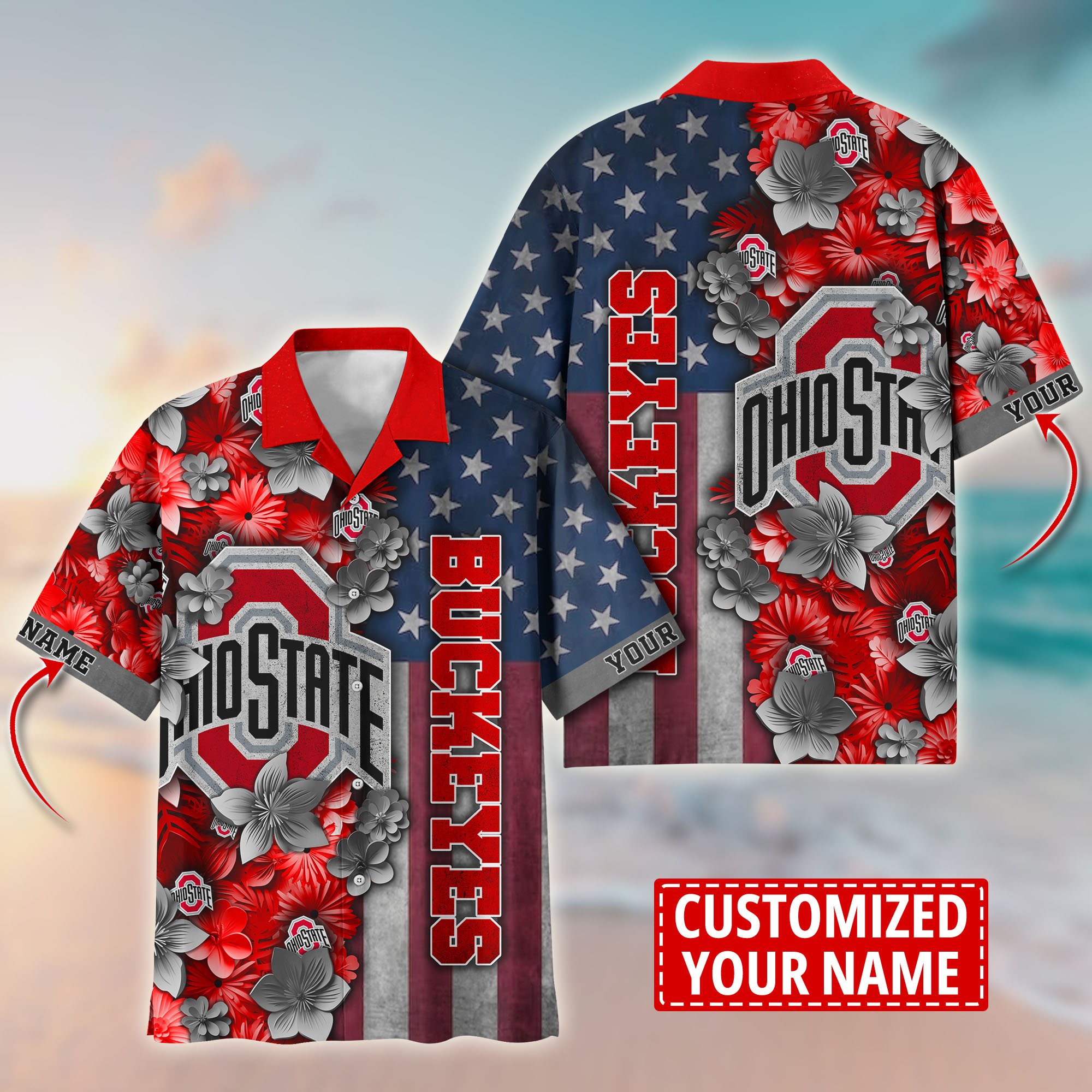 Ohio State Buckeyes Aloha Shirt Trending Summer. Custom Summer Football Shirts T58528