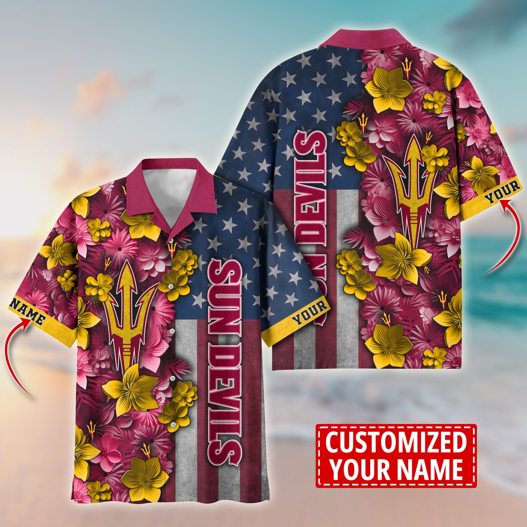 Arizona State Sun Devils Aloha Shirt Trending Summer. Custom Summer Football Shirts T58528