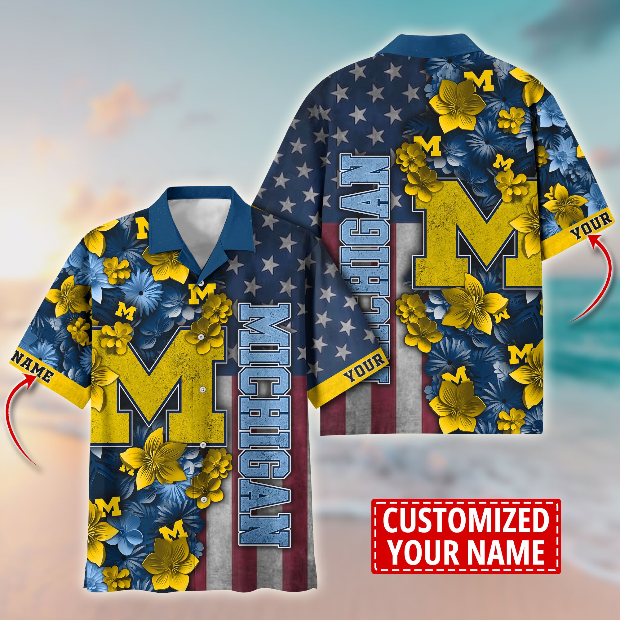 Michigan Wolverines Aloha Shirt Trending Summer. Custom Summer Football Shirts T58528