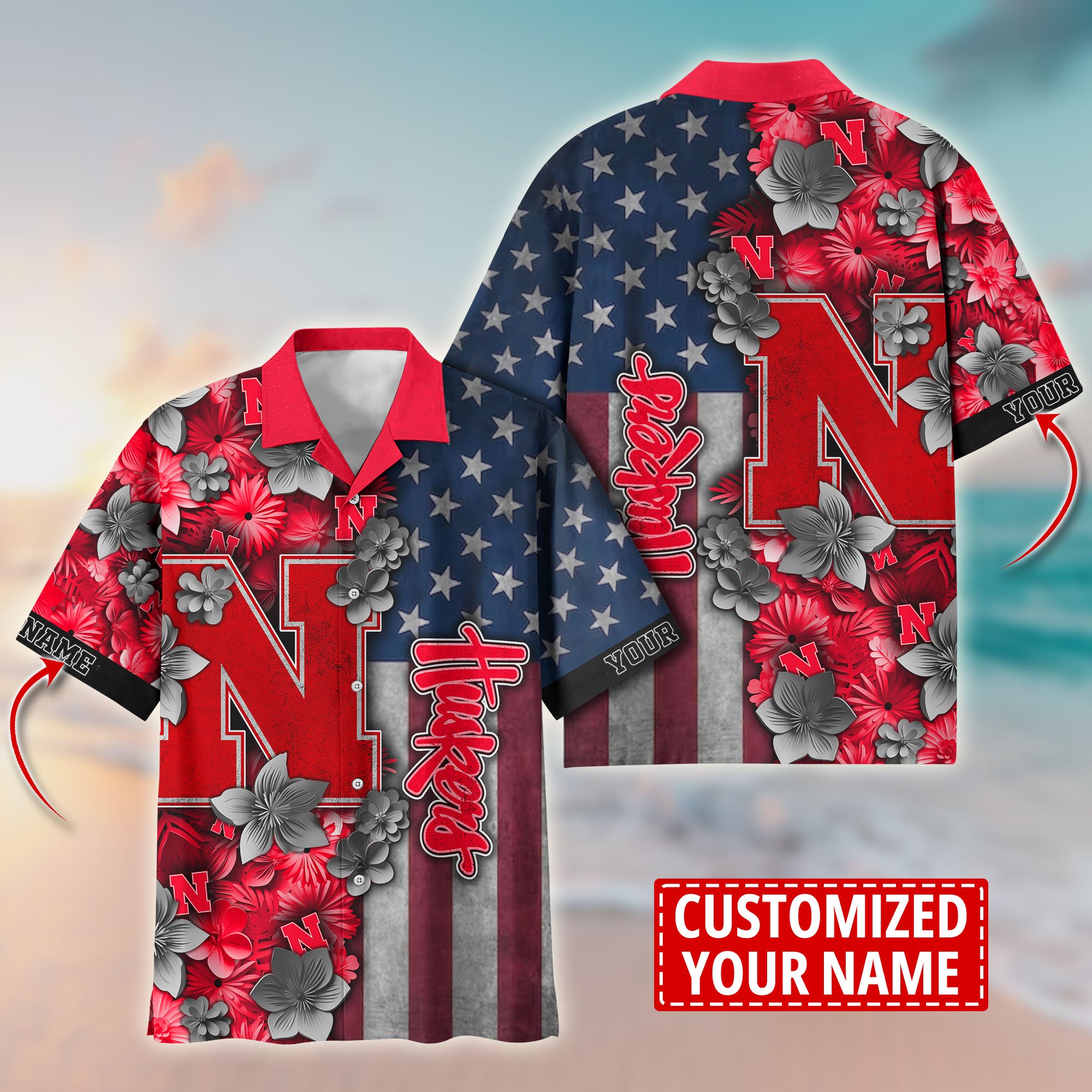 Nebraska Cornhuskers Aloha Shirt Trending Summer. Custom Summer Football Shirts T58528