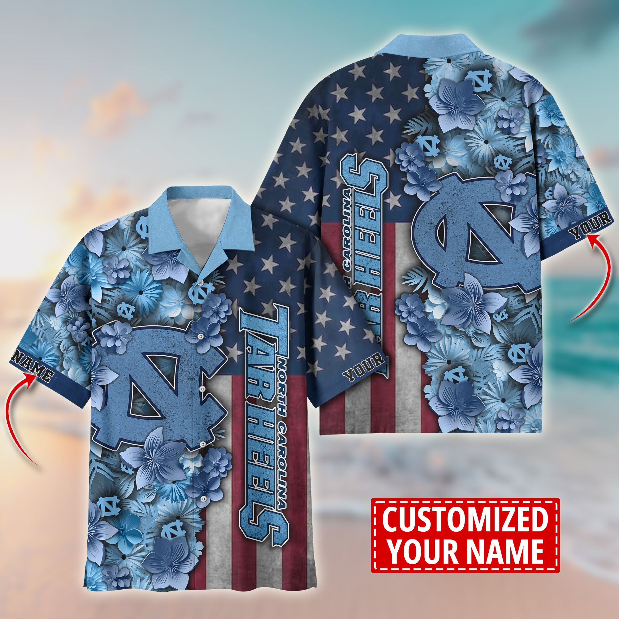 North Carolina Tar Heels Aloha Shirt Trending Summer. Custom Summer Football Shirts T58528