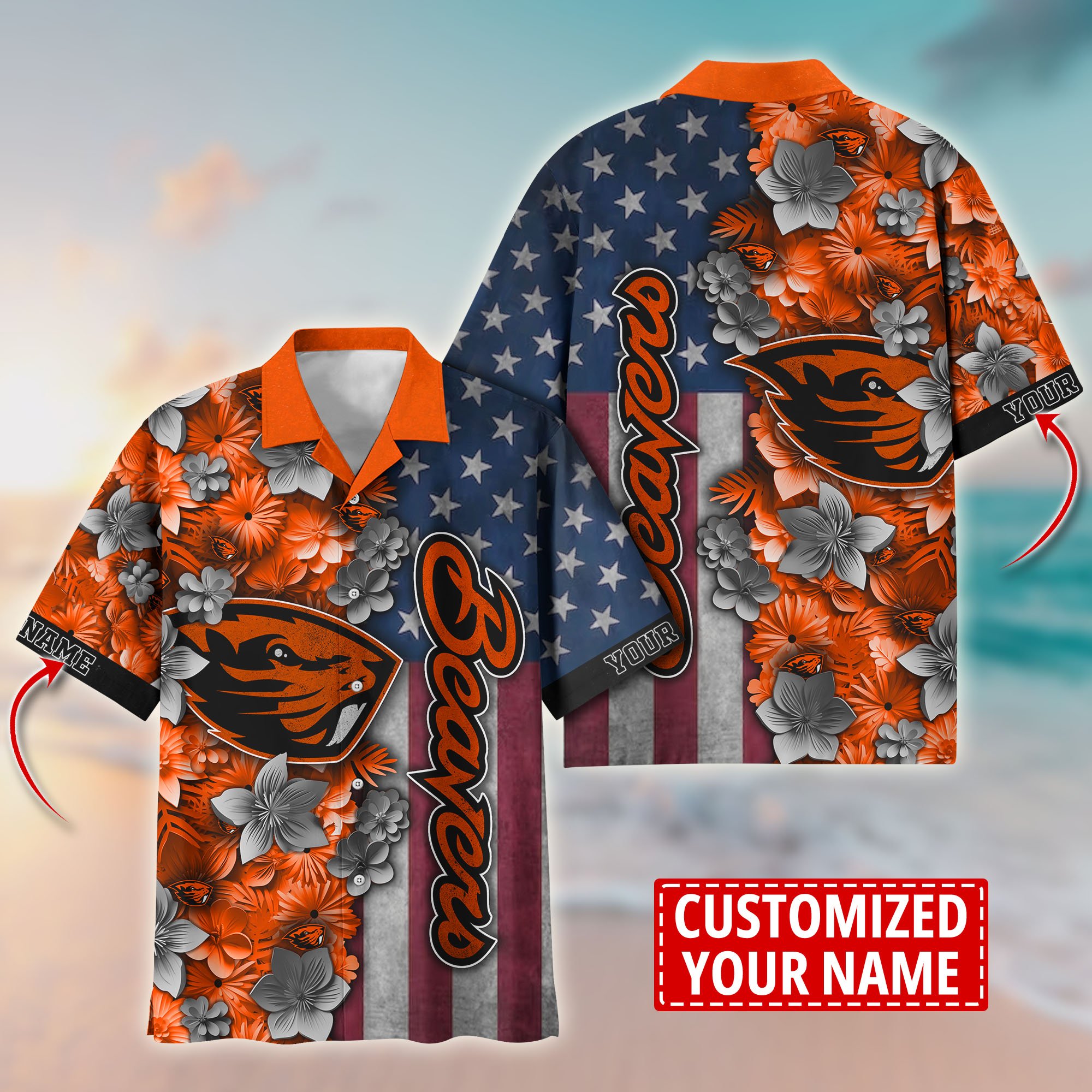 Oregon State Beavers Aloha Shirt Trending Summer. Custom Summer Football Shirts T58528