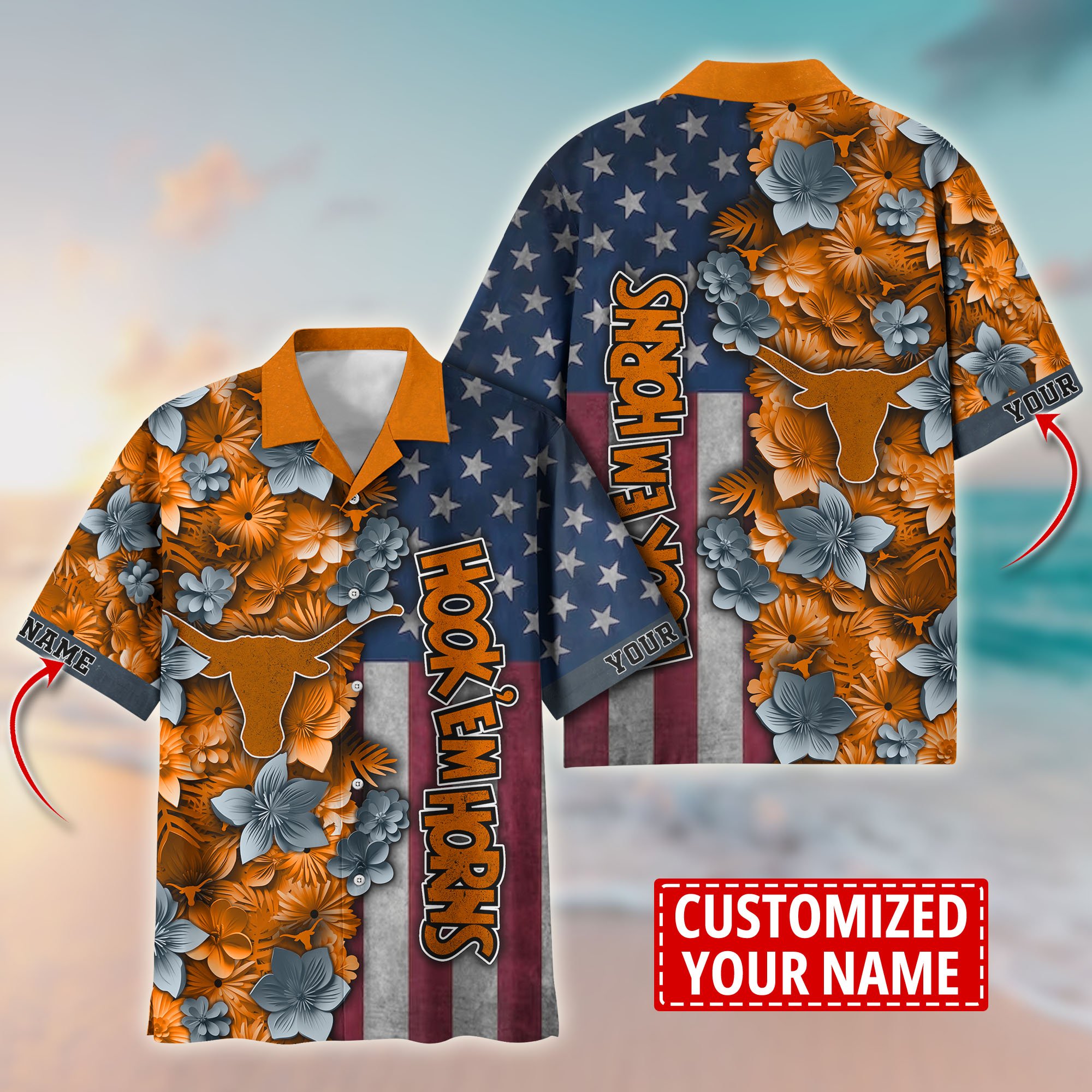 Texas Longhorns Aloha Shirt Trending Summer. Custom Summer Football Shirts T58528