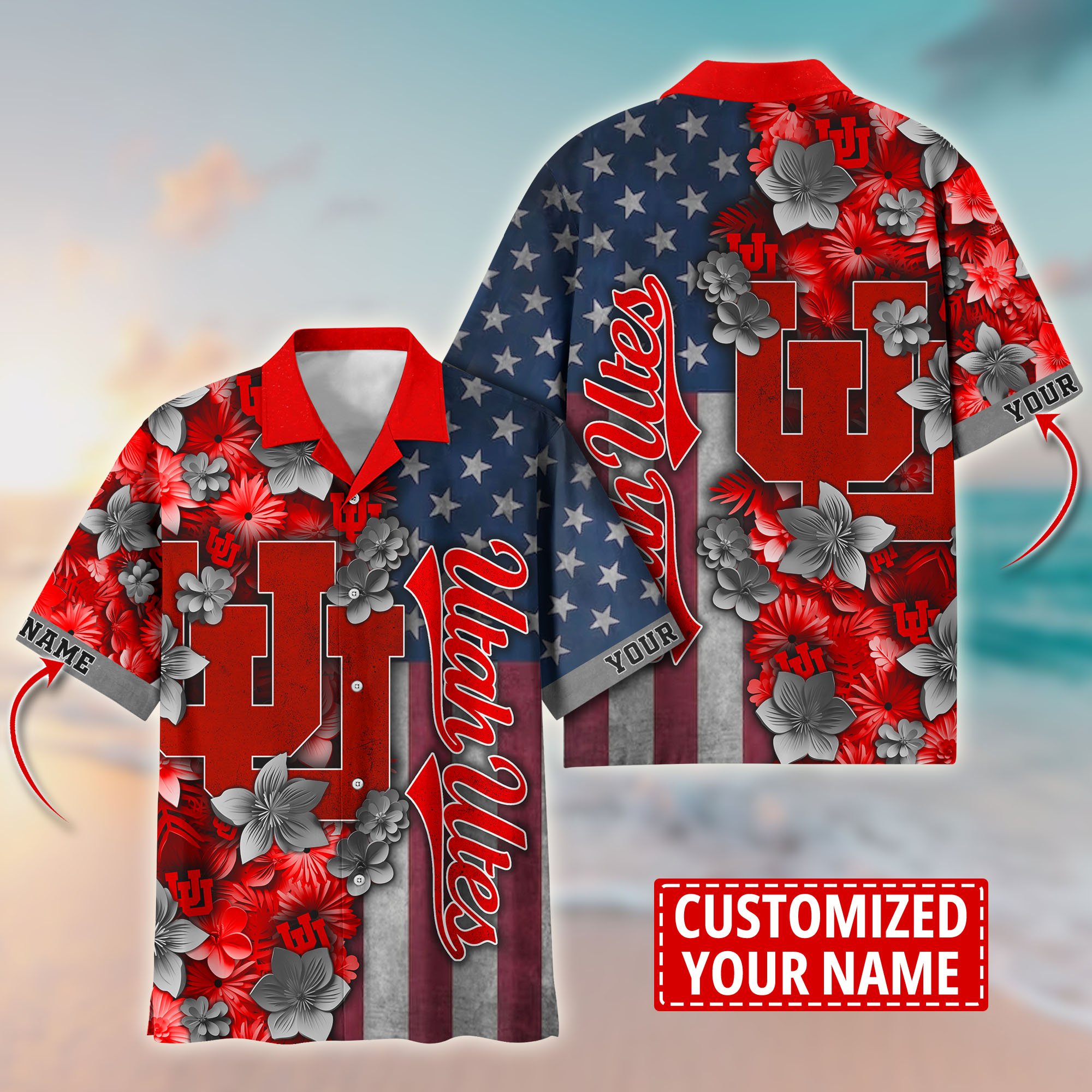 Utah Utes Aloha Shirt Trending Summer. Custom Summer Football Shirts T58528