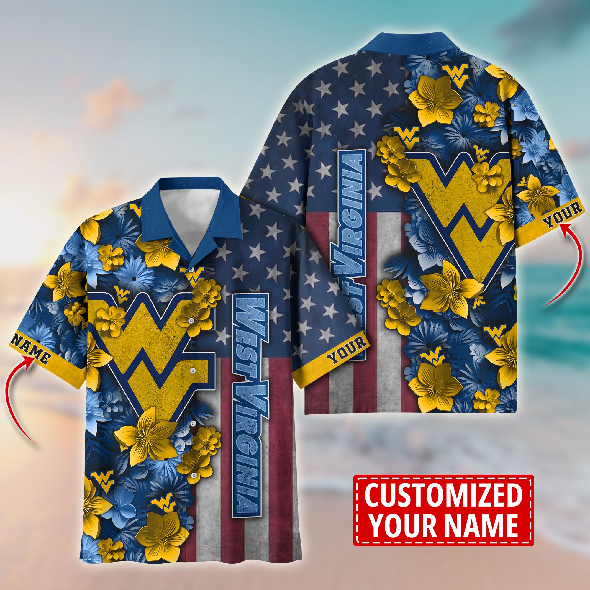 West Virginia Mountaineers Aloha Shirt Trending Summer. Custom Summer Football Shirts T58528