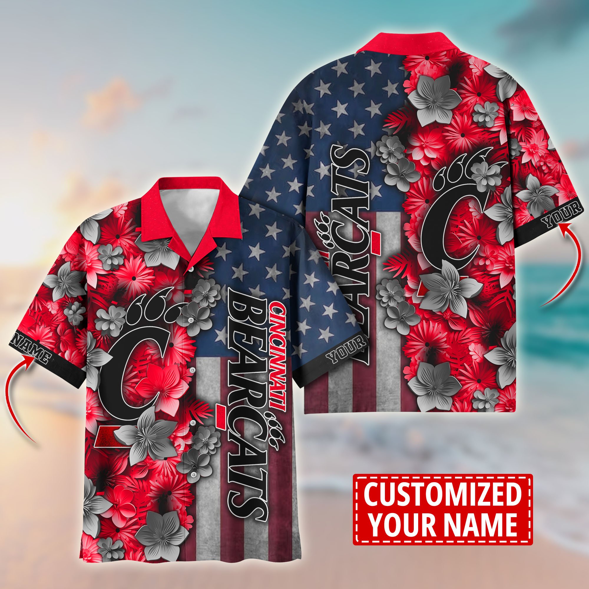 Cincinnati Bearcats Aloha Shirt Trending Summer. Custom Summer Football Shirts T58528