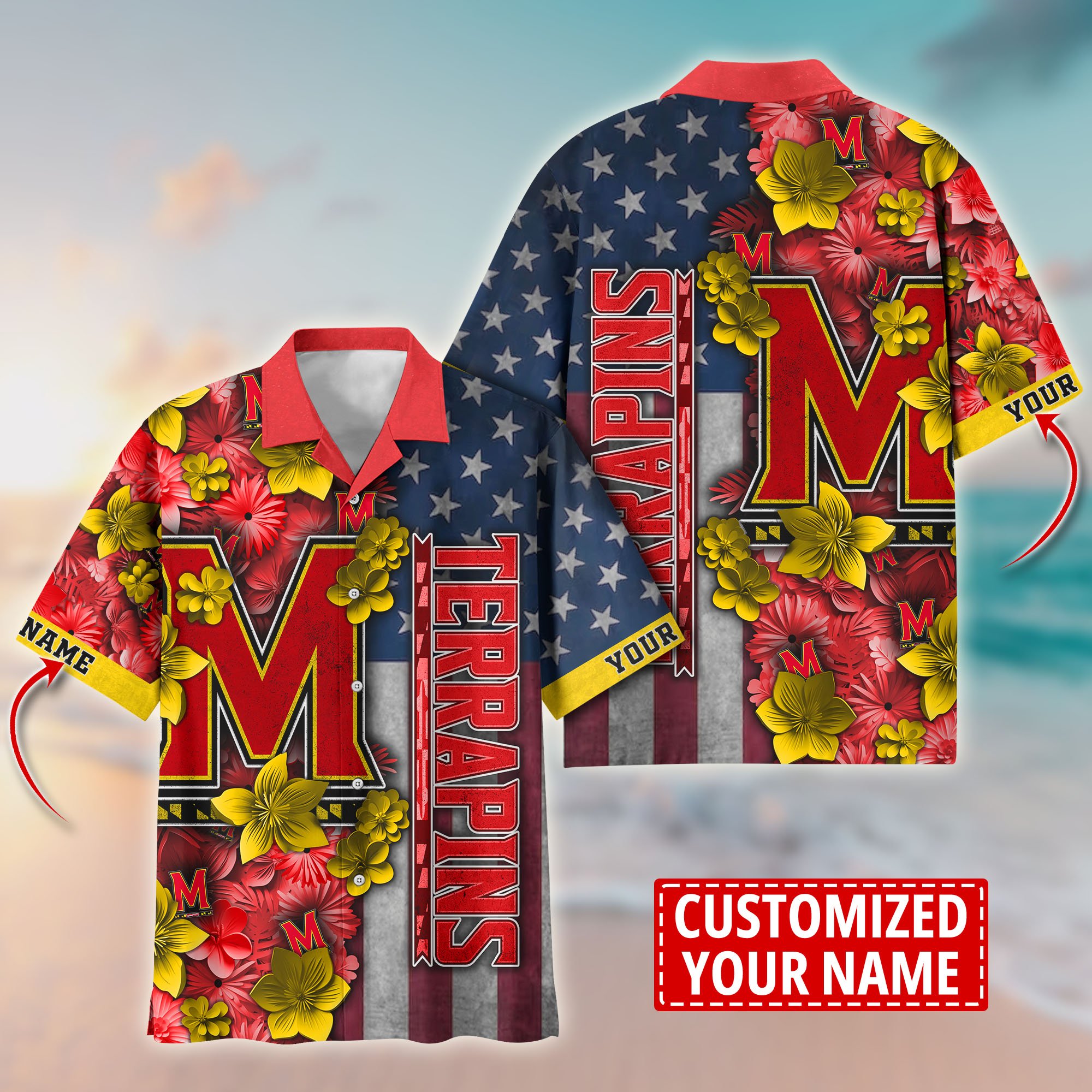 Maryland Terrapins Aloha Shirt Trending Summer. Custom Summer Football Shirts T58528