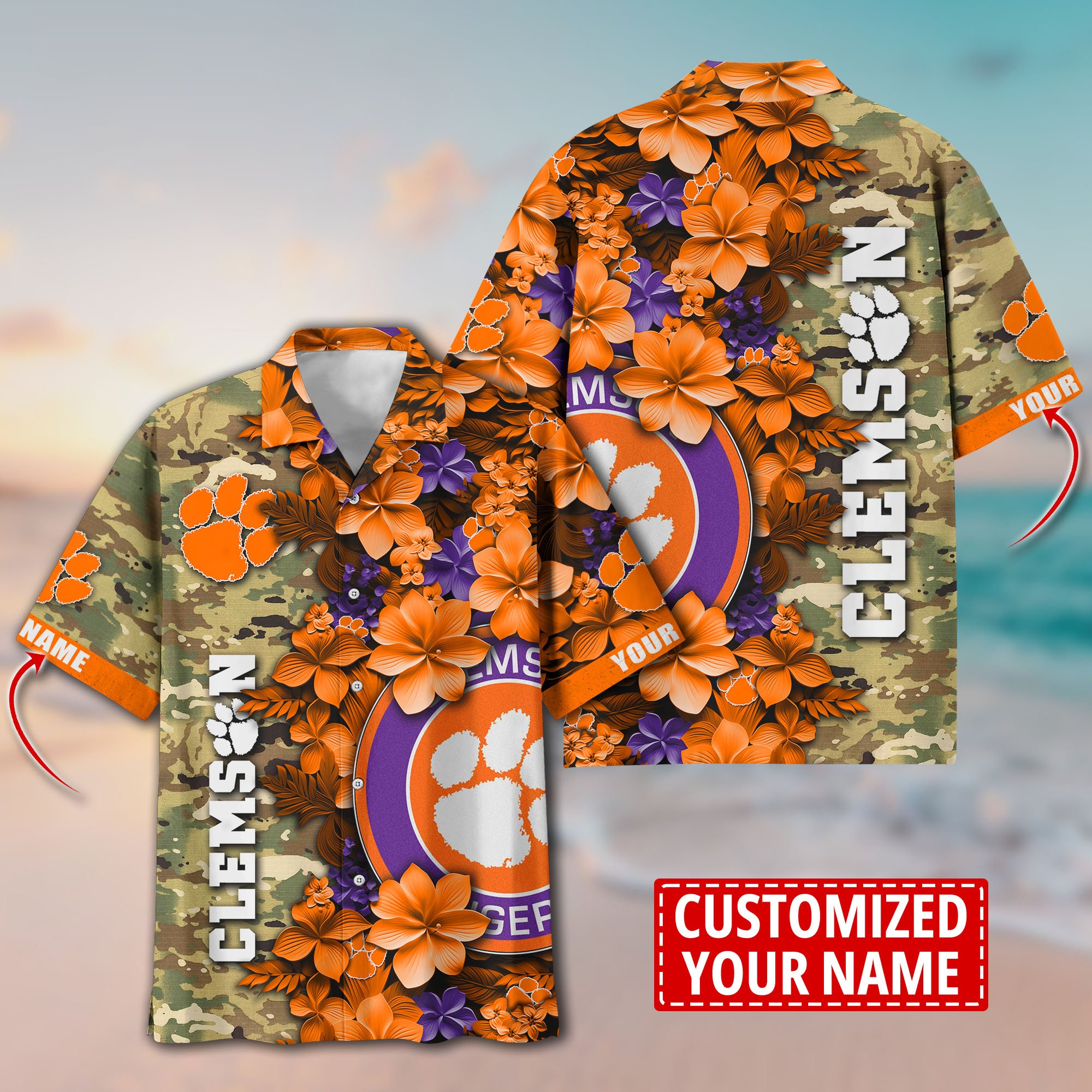 Clemson Tigers Aloha Shirt Trending Summer. Custom Summer Football Shirts T58530