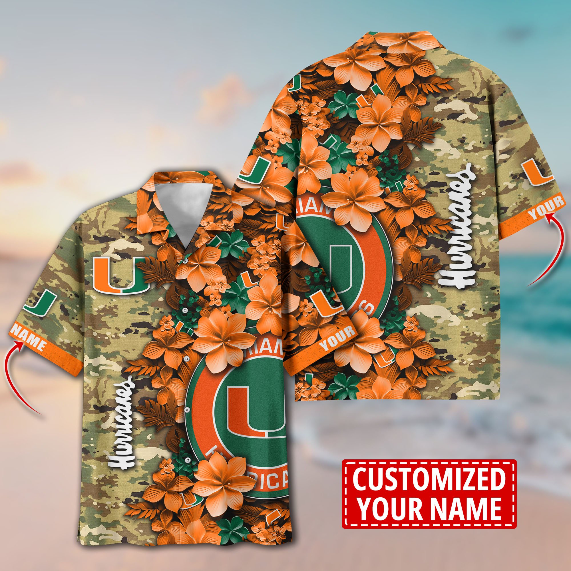 Miami Hurricanes Aloha Shirt Trending Summer. Custom Summer Football Shirts T58530