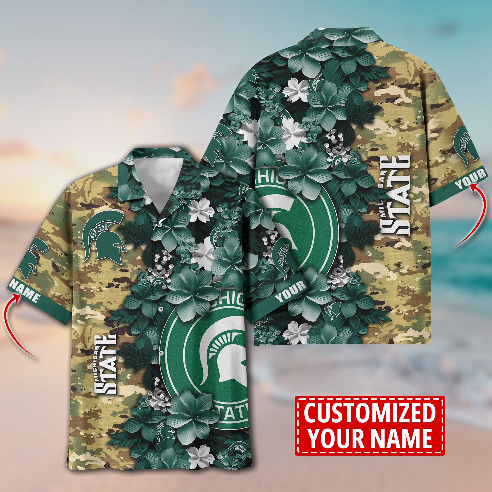 Michigan State Spartans Aloha Shirt Trending Summer. Custom Summer Football Shirts T58530