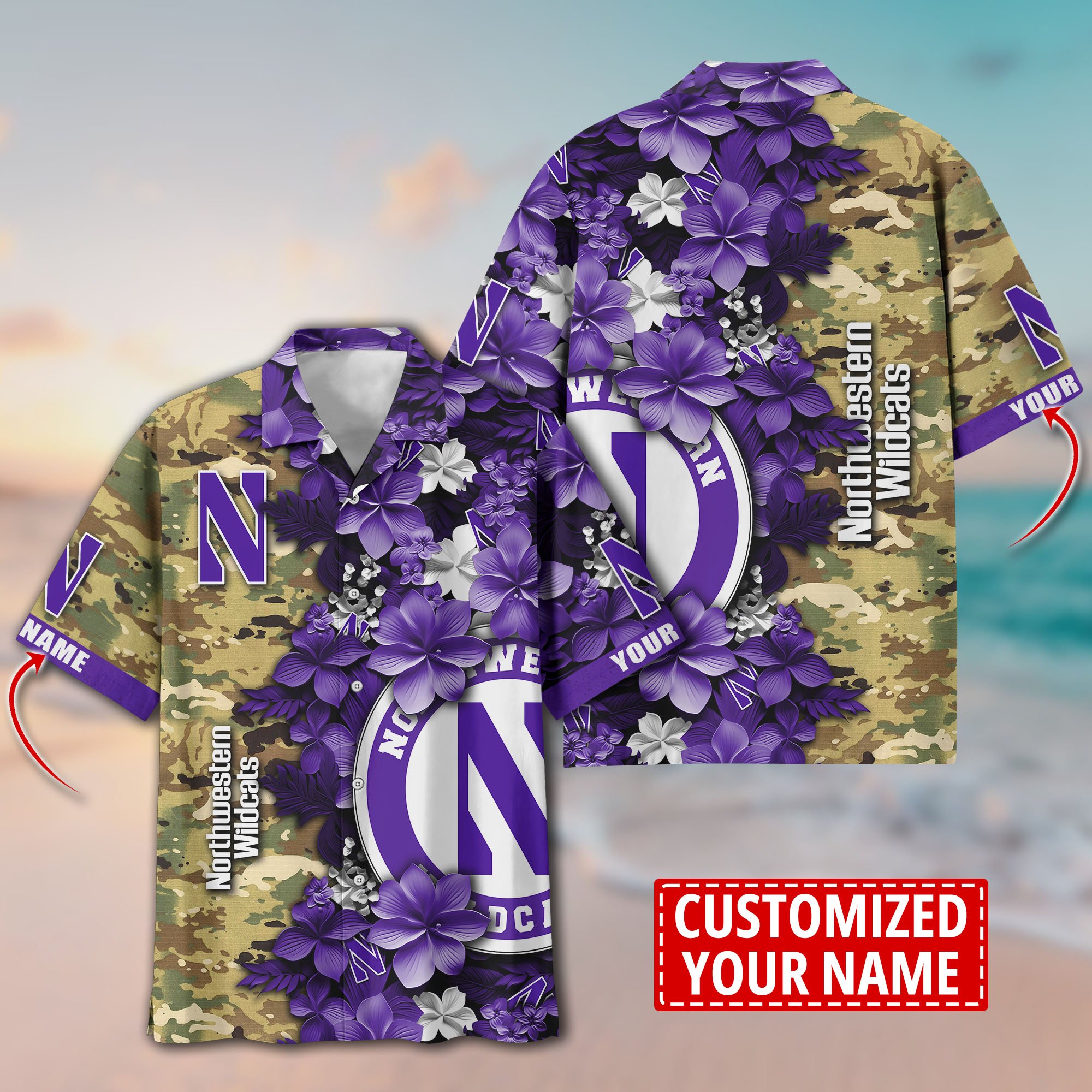 Northwestern Wildcats Aloha Shirt Trending Summer. Custom Summer Football Shirts T58530