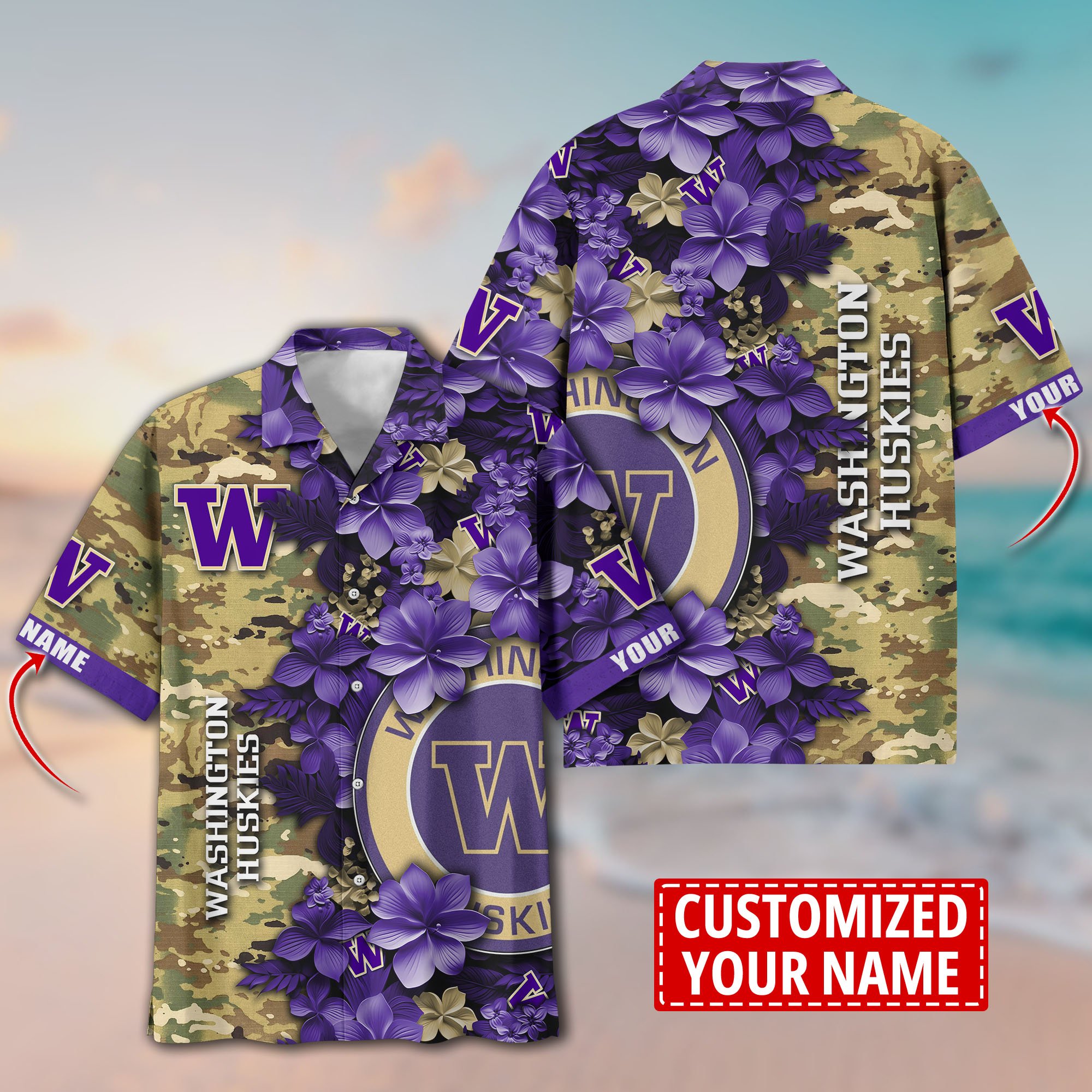 Washington Huskies Aloha Shirt Trending Summer. Custom Summer Football Shirts T58530