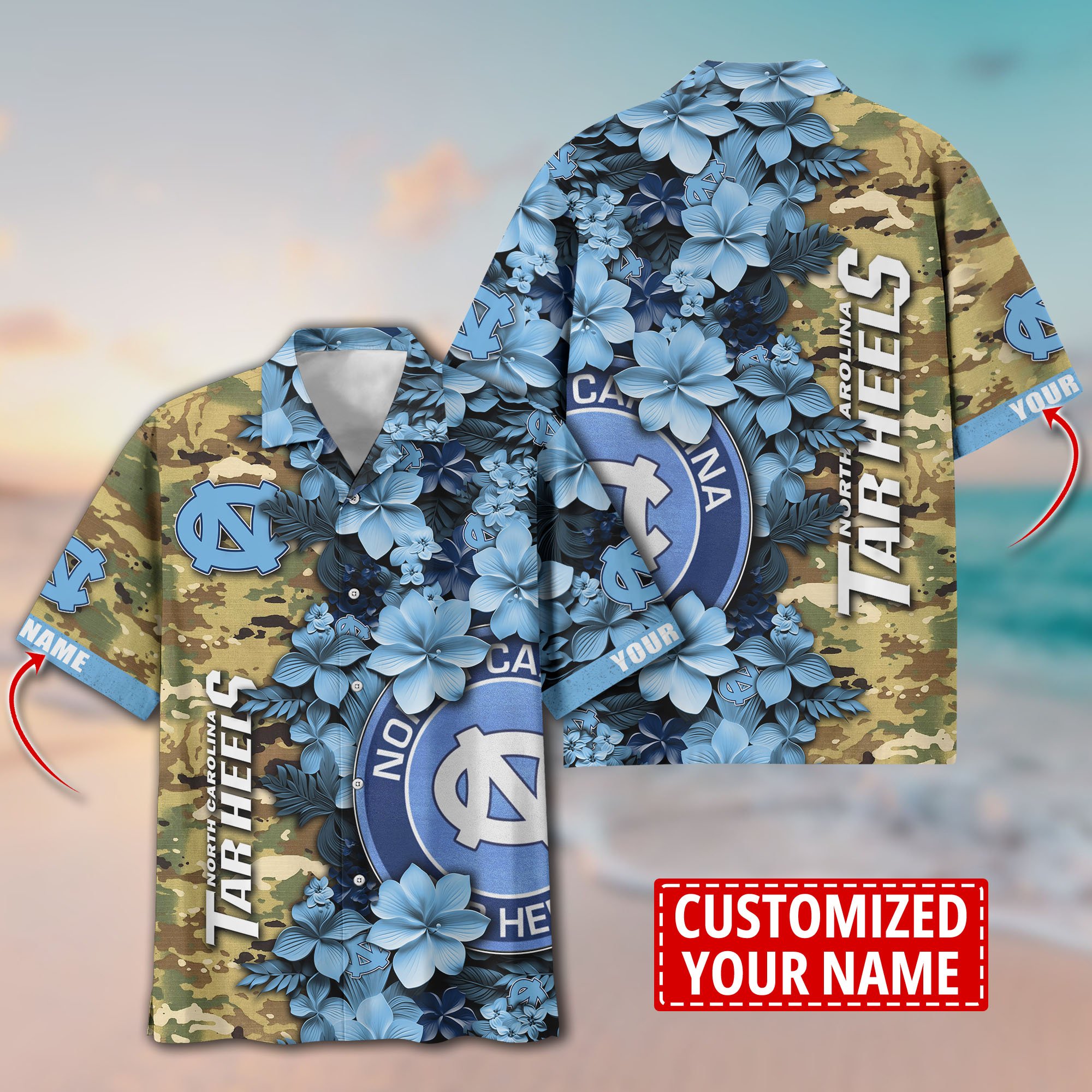 North Carolina Tar Heels Aloha Shirt Trending Summer. Custom Summer Football Shirts T58530