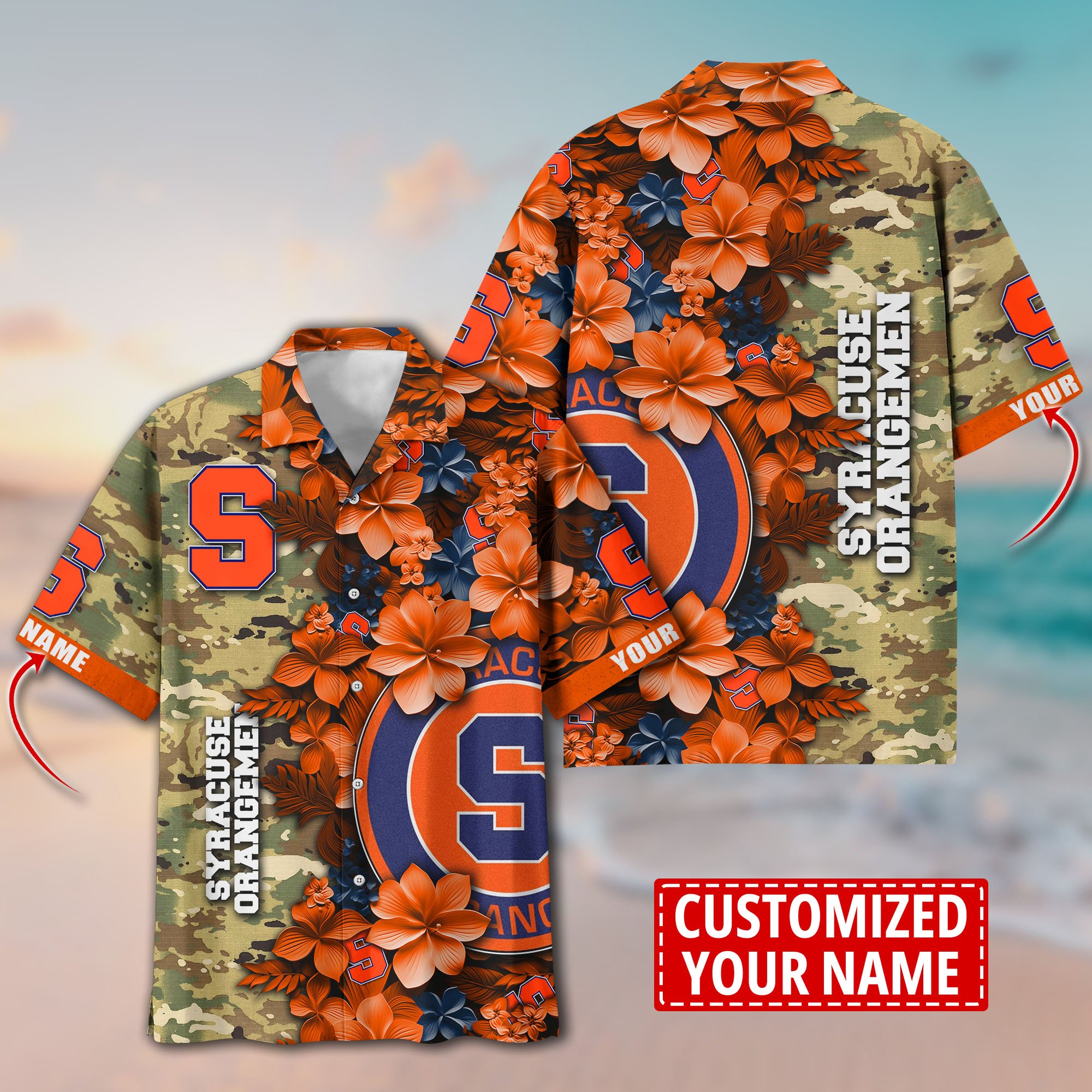 Syracuse Orange Aloha Shirt Trending Summer. Custom Summer Football Shirts T58530