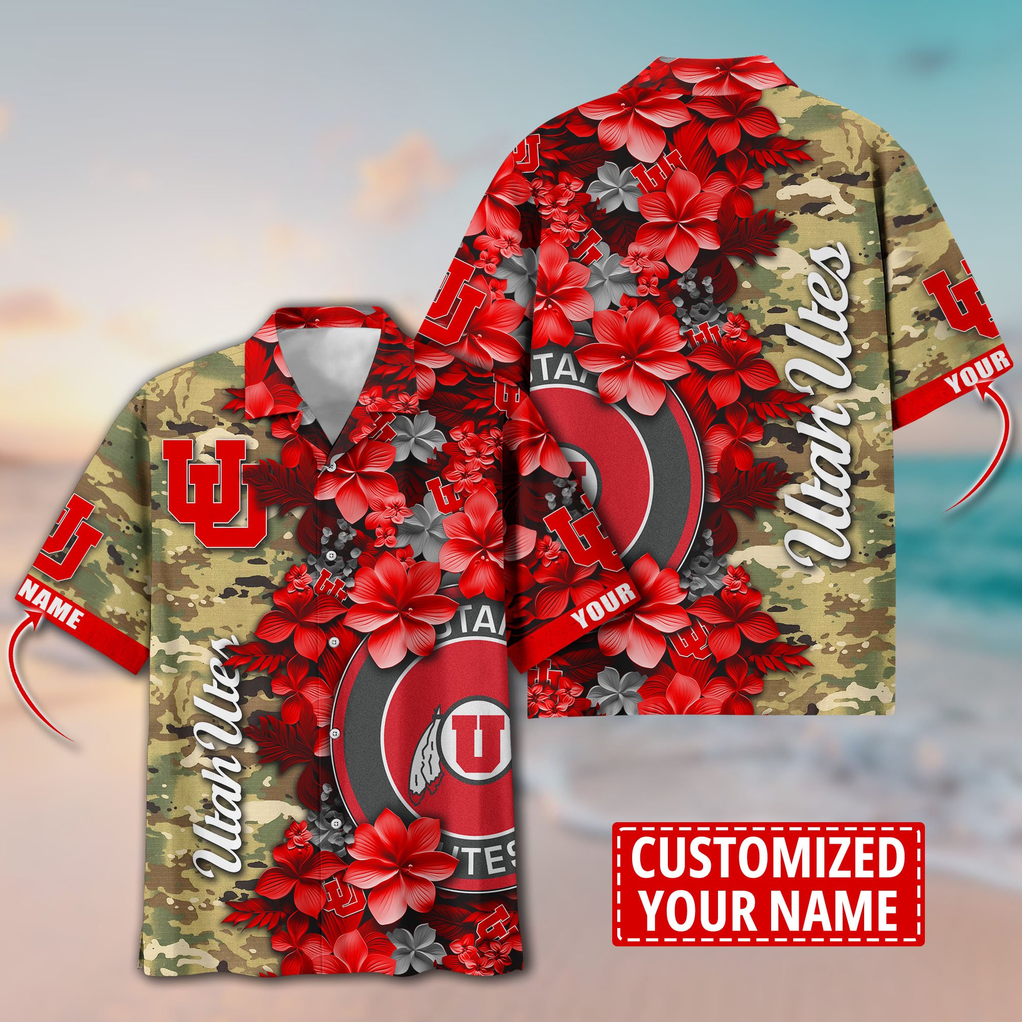 Utah Utes Aloha Shirt Trending Summer. Custom Summer Football Shirts T58530