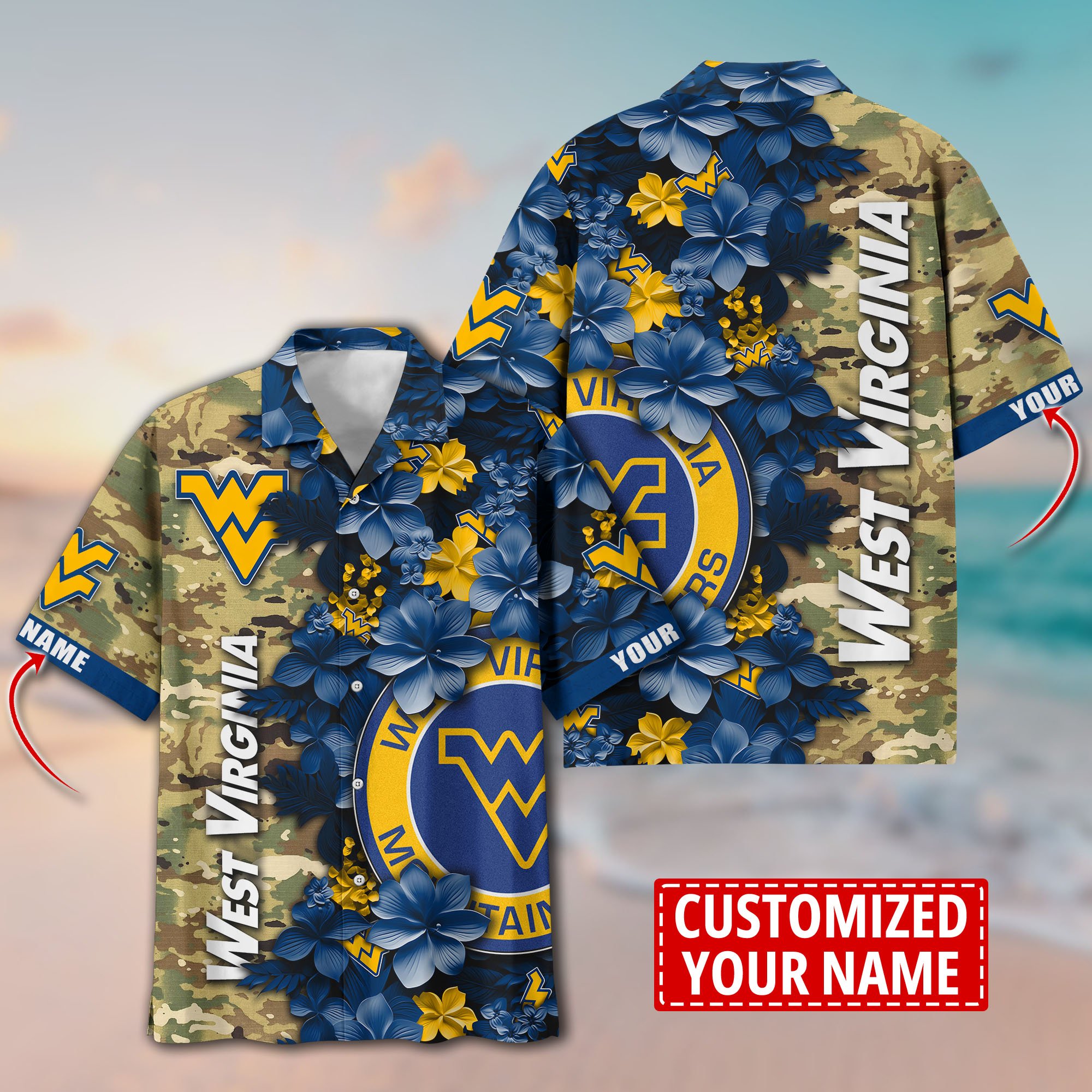 West Virginia Mountaineers Aloha Shirt Trending Summer. Custom Summer Football Shirts T58530