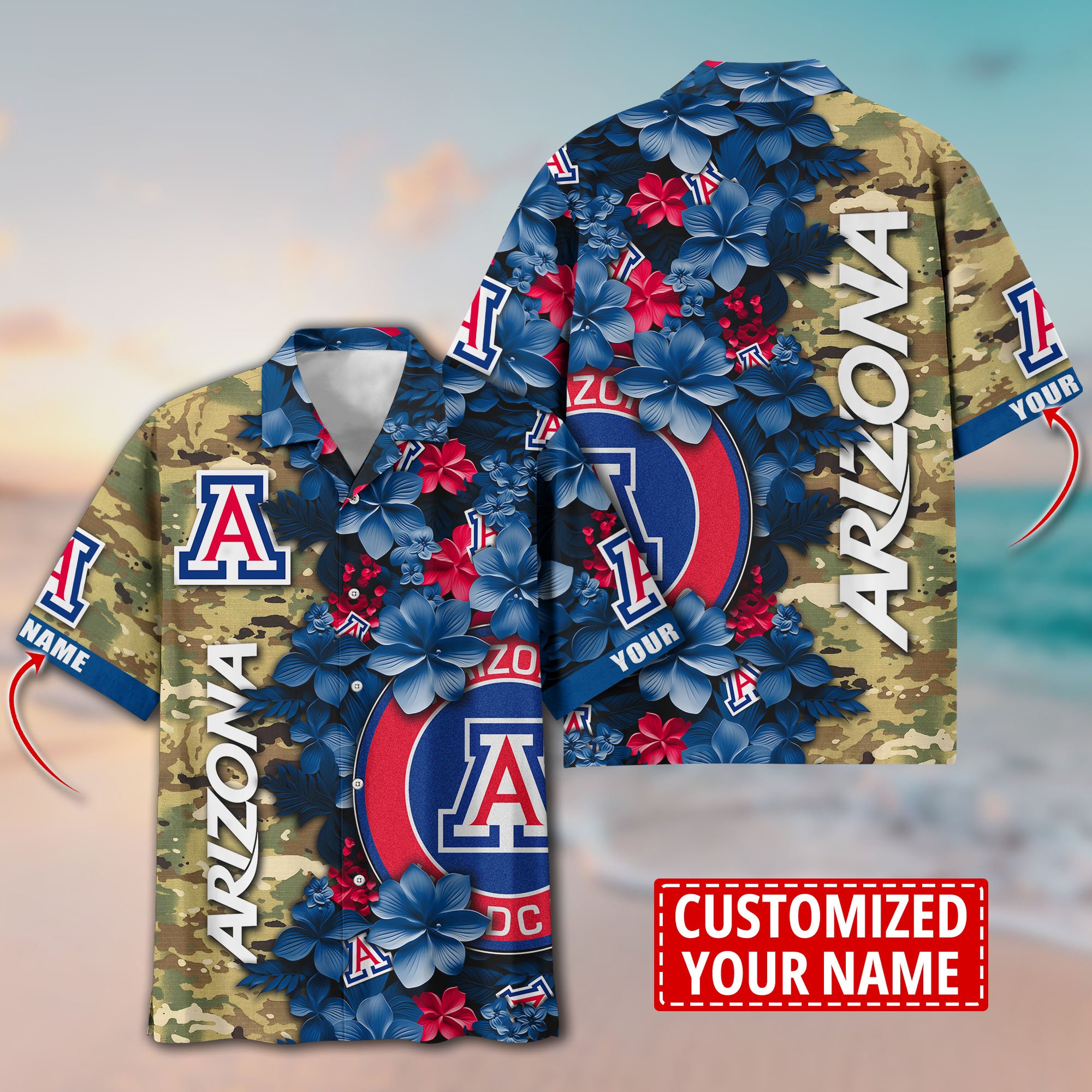 Arizona Wildcats Aloha Shirt Trending Summer. Custom Summer Football Shirts T58530