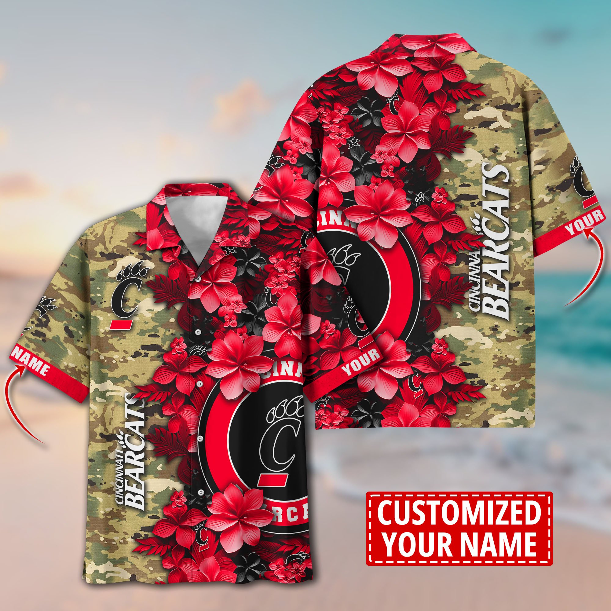 Cincinnati Bearcats Aloha Shirt Trending Summer. Custom Summer Football Shirts T58530