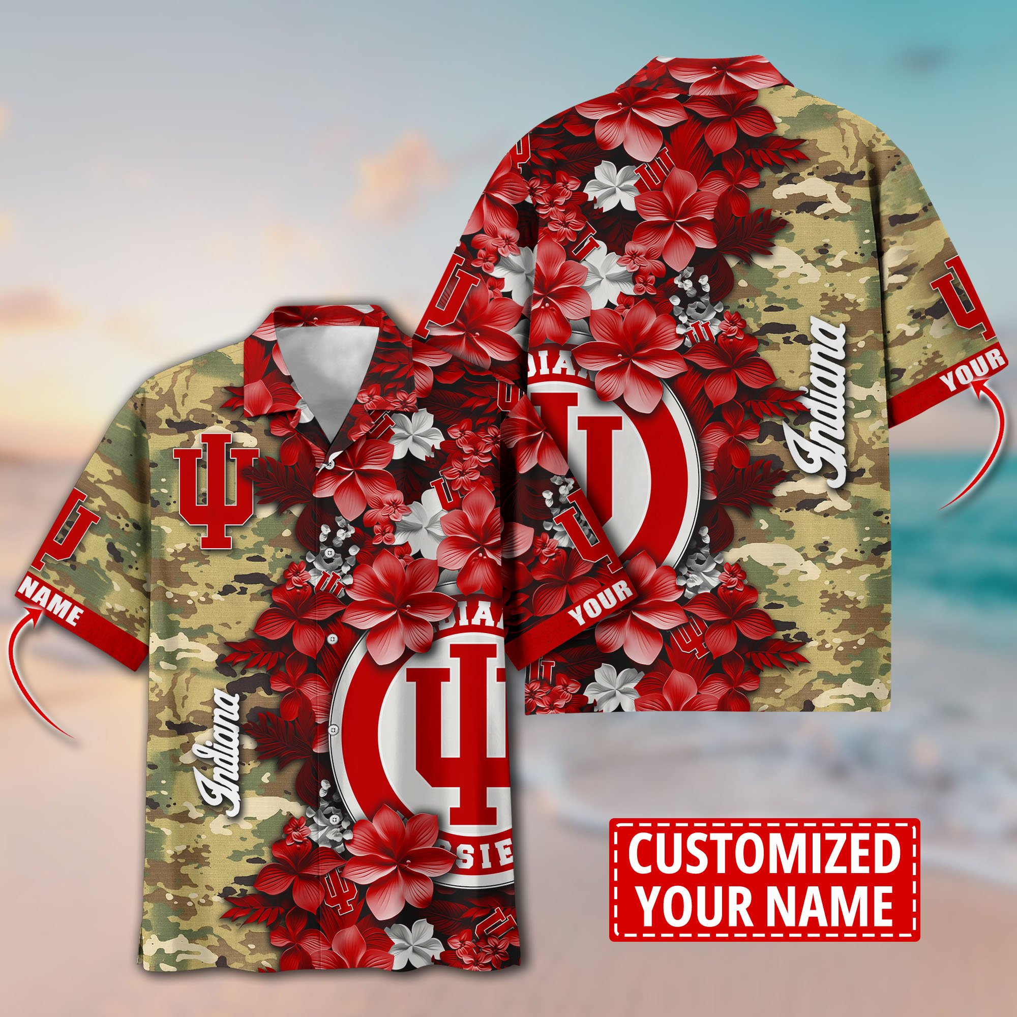 Indiana Hoosiers Aloha Shirt Trending Summer. Custom Summer Football Shirts T58530