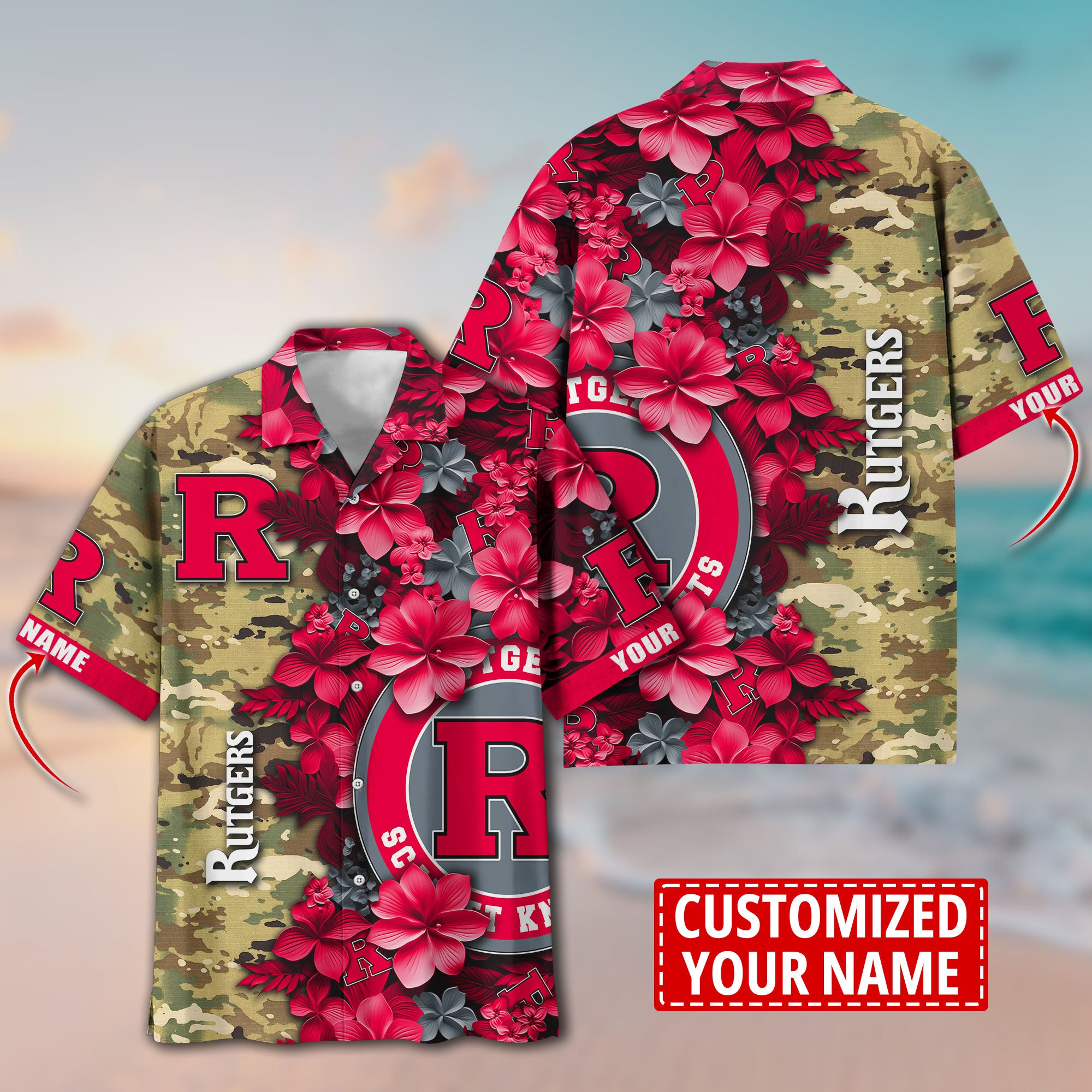 Rutgers Scarlet Knights Aloha Shirt Trending Summer. Custom Summer Football Shirts T58530