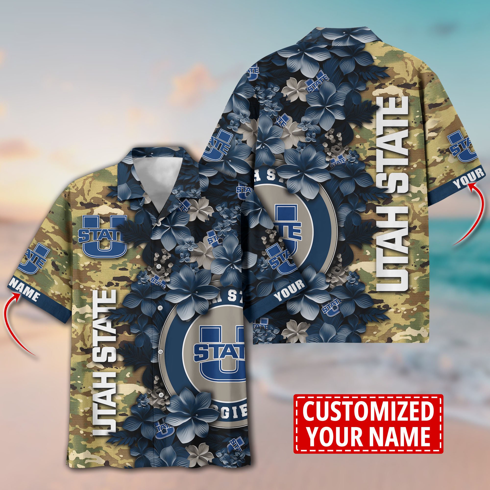 Utah State Aggies Aloha Shirt Trending Summer. Custom Summer Football Shirts T58530