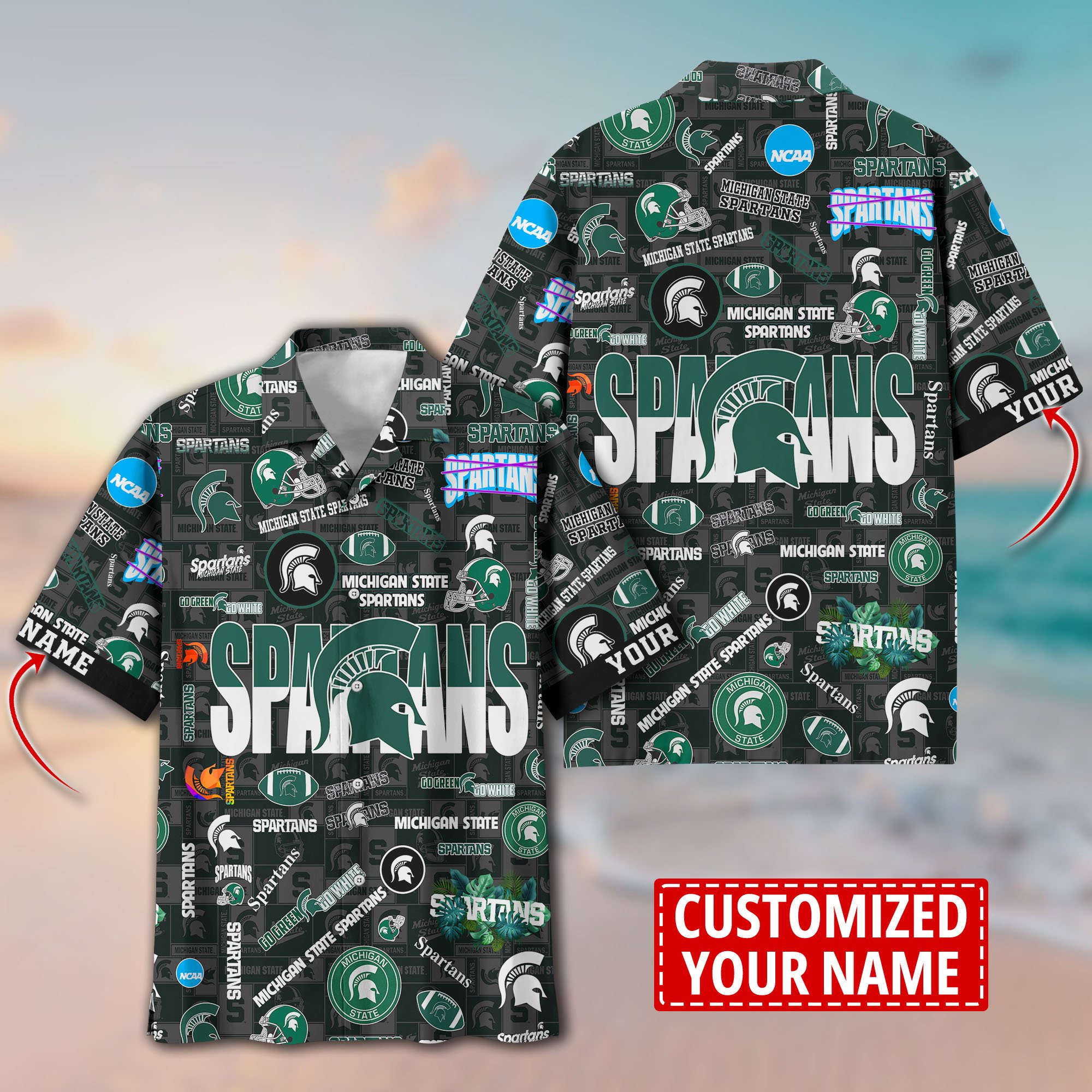 Michigan State Spartans Aloha Shirt Trending Summer. Custom Summer Football Shirts H58593