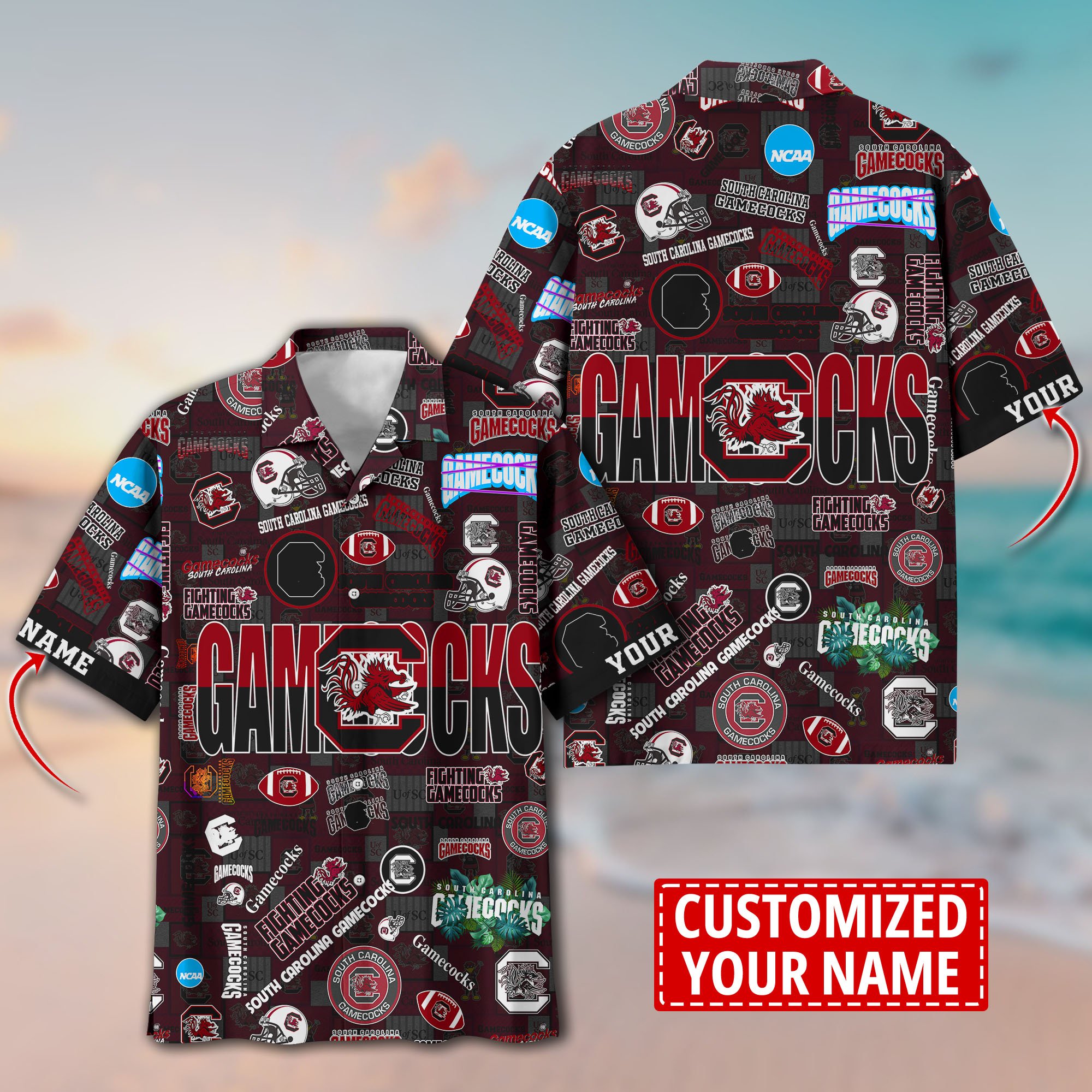 South Carolina Gamecocks Aloha Shirt Trending Summer. Custom Summer Football Shirts H58593