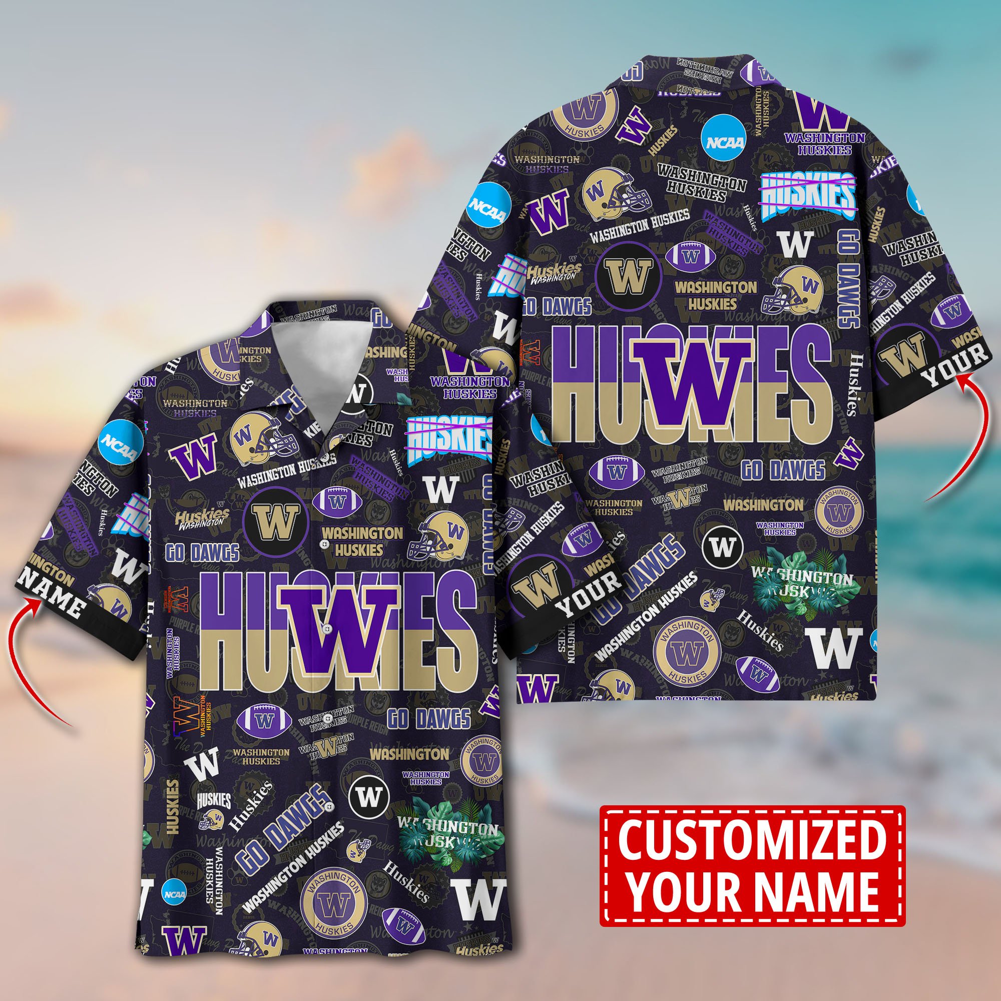 Washington Huskies Aloha Shirt Trending Summer. Custom Summer Football Shirts H58593