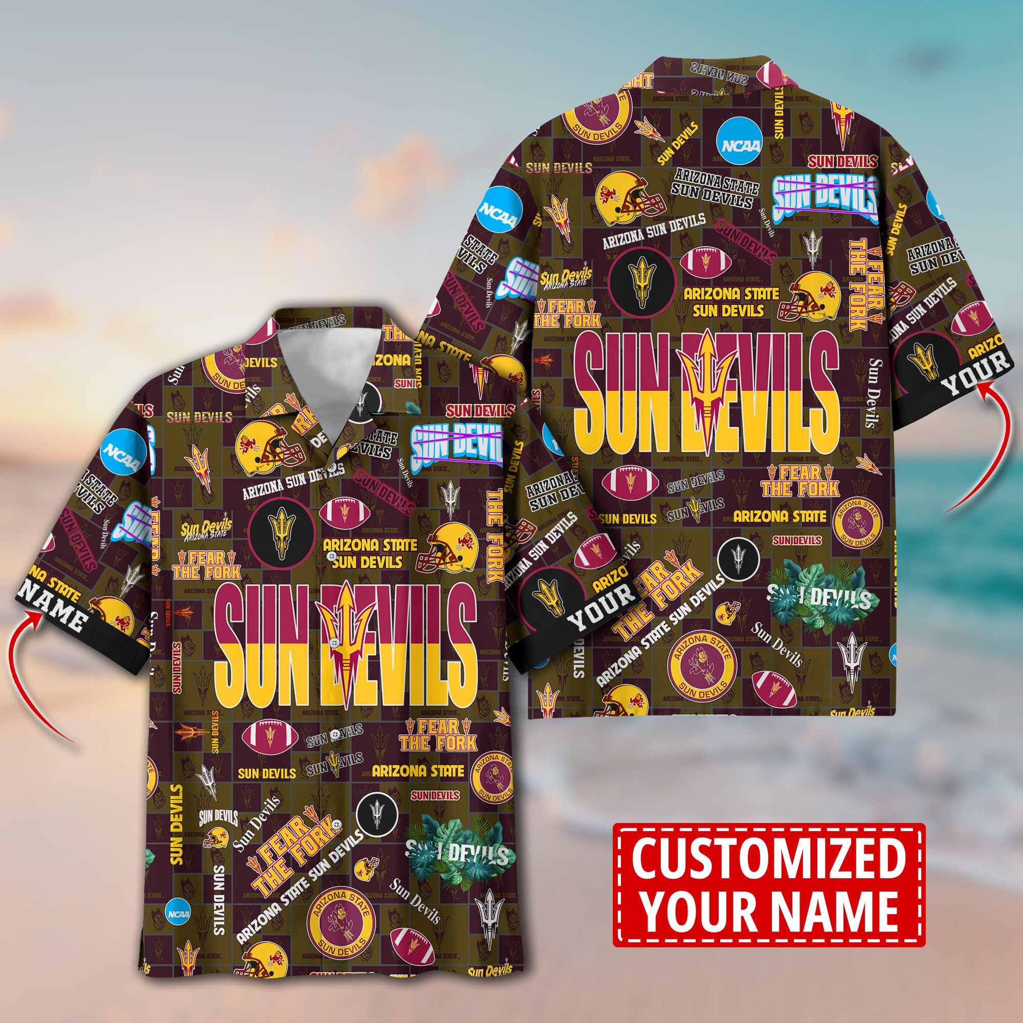 Arizona State Sun Devils Aloha Shirt Trending Summer. Custom Summer Football Shirts H58593