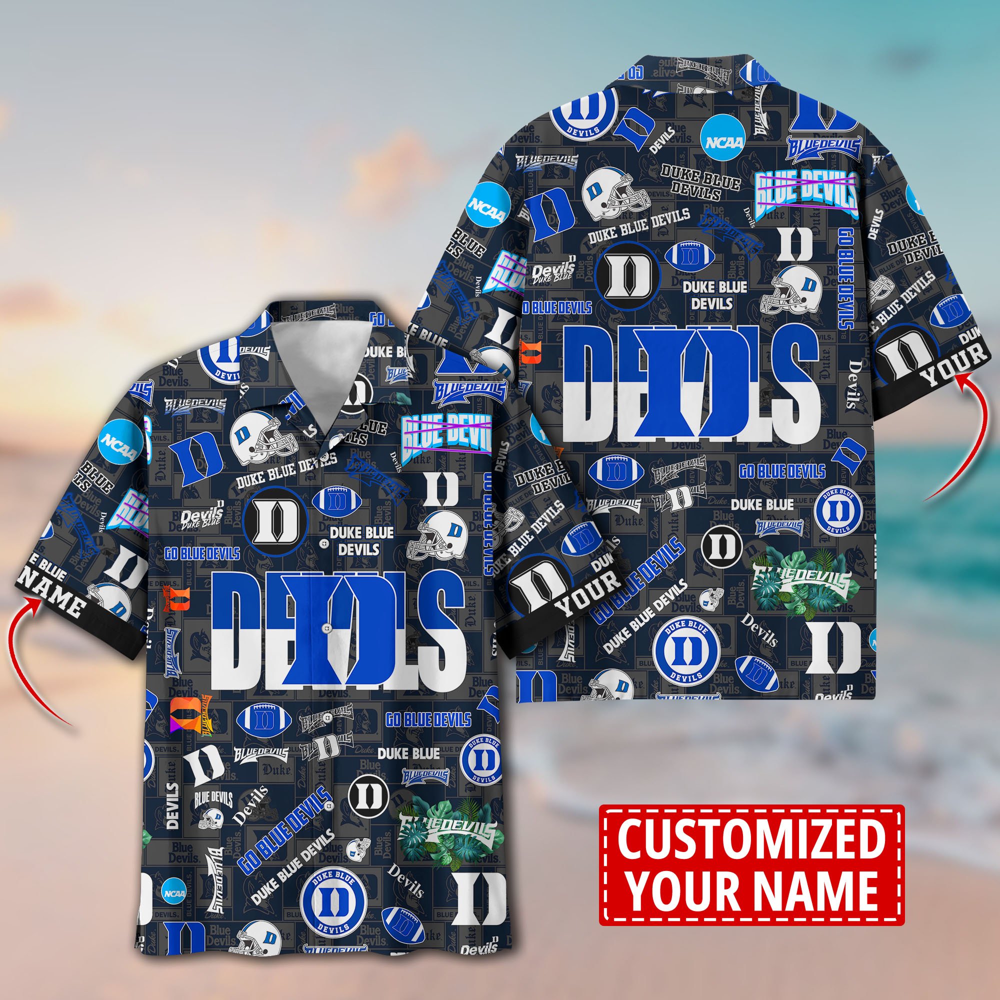 Duke Blue Devils Aloha Shirt Trending Summer. Custom Summer Football Shirts H58593